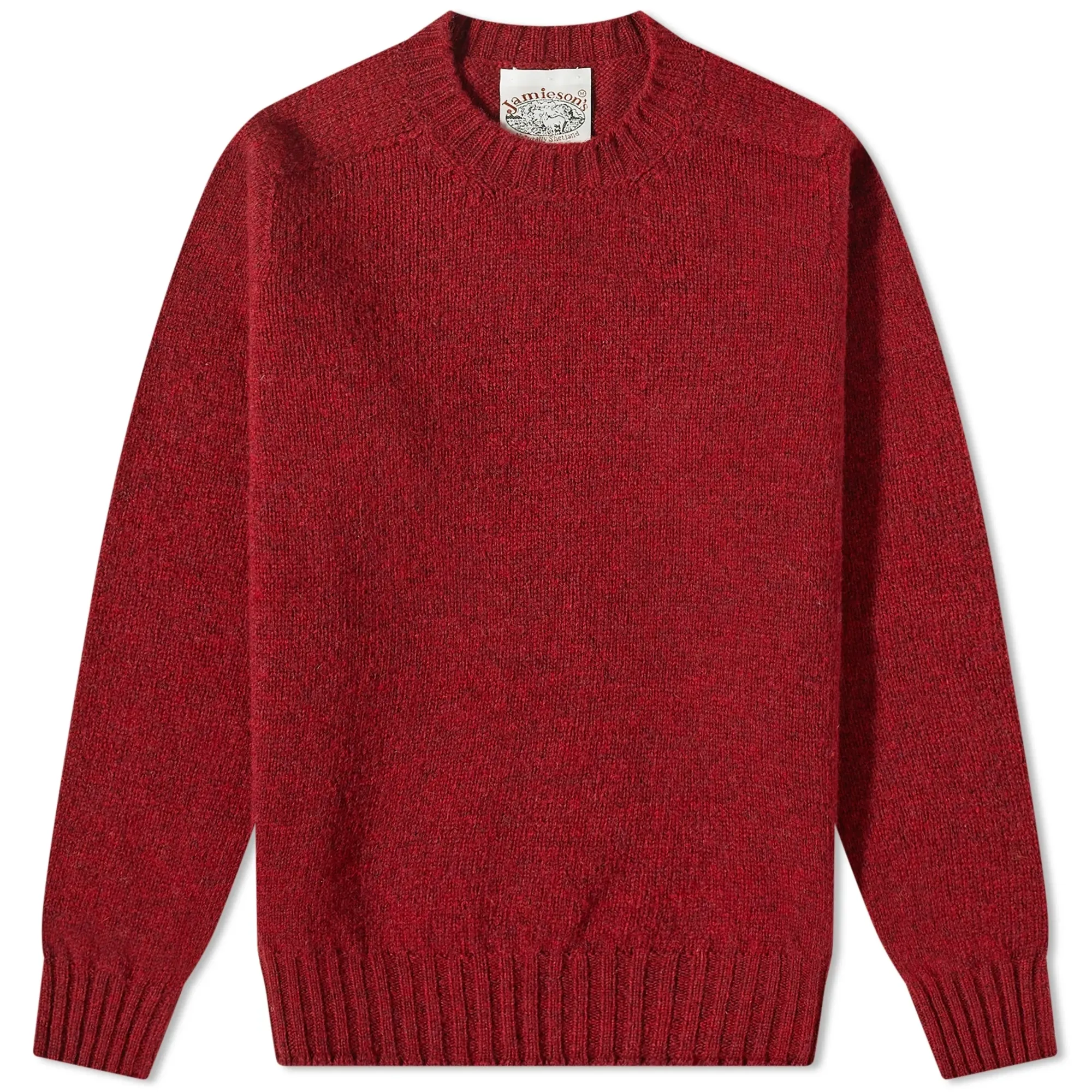 Jamieson's of Shetland Men's Crew Knit Cardinal