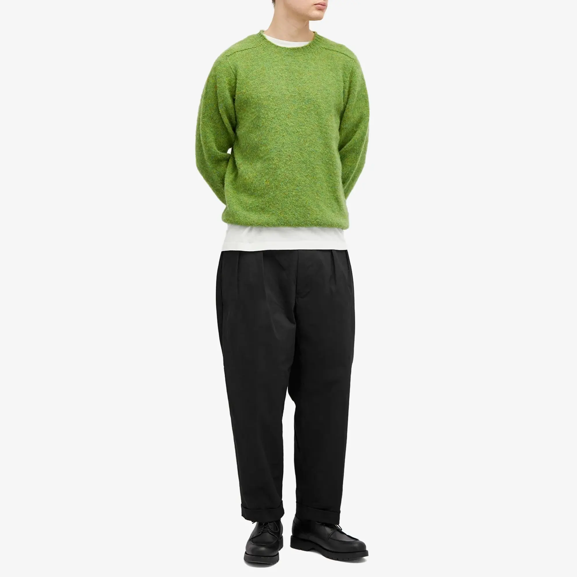 Jamieson's of Shetland Men's Brushed Crew Knit Leprechaun