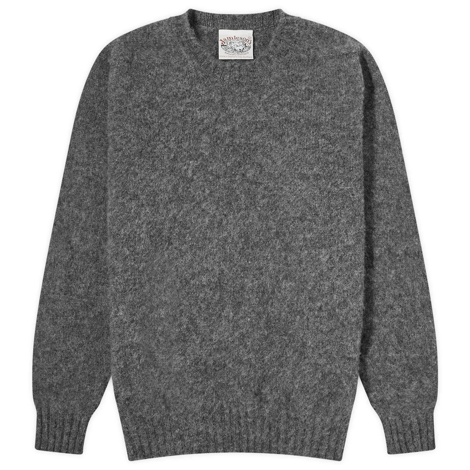 Jamieson's of Shetland Men's Brushed Crew Knit Heron