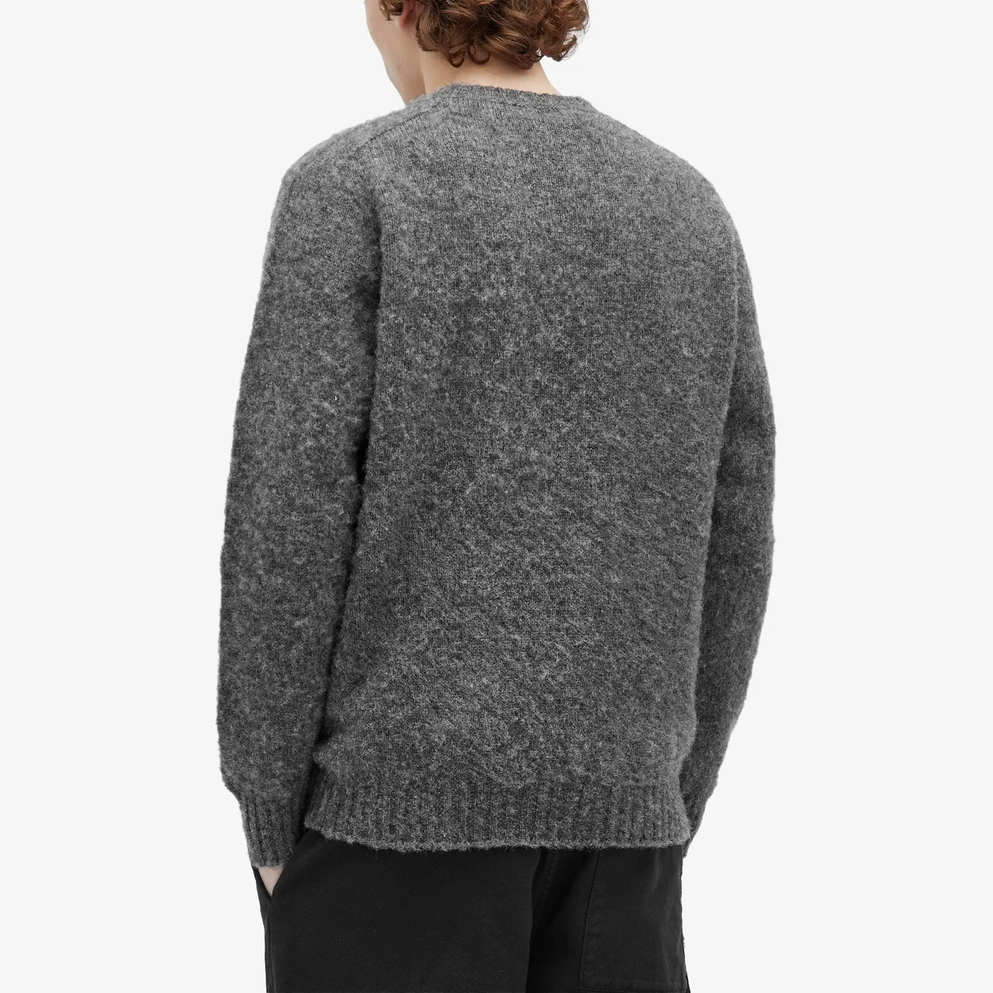Jamieson's of Shetland Men's Brushed Crew Knit Heron