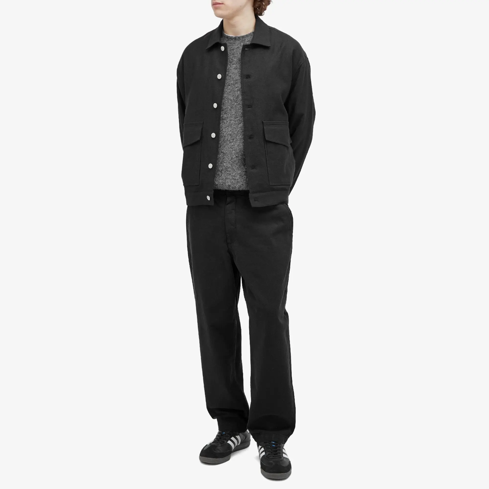 Jamieson's of Shetland Men's Brushed Crew Knit Heron
