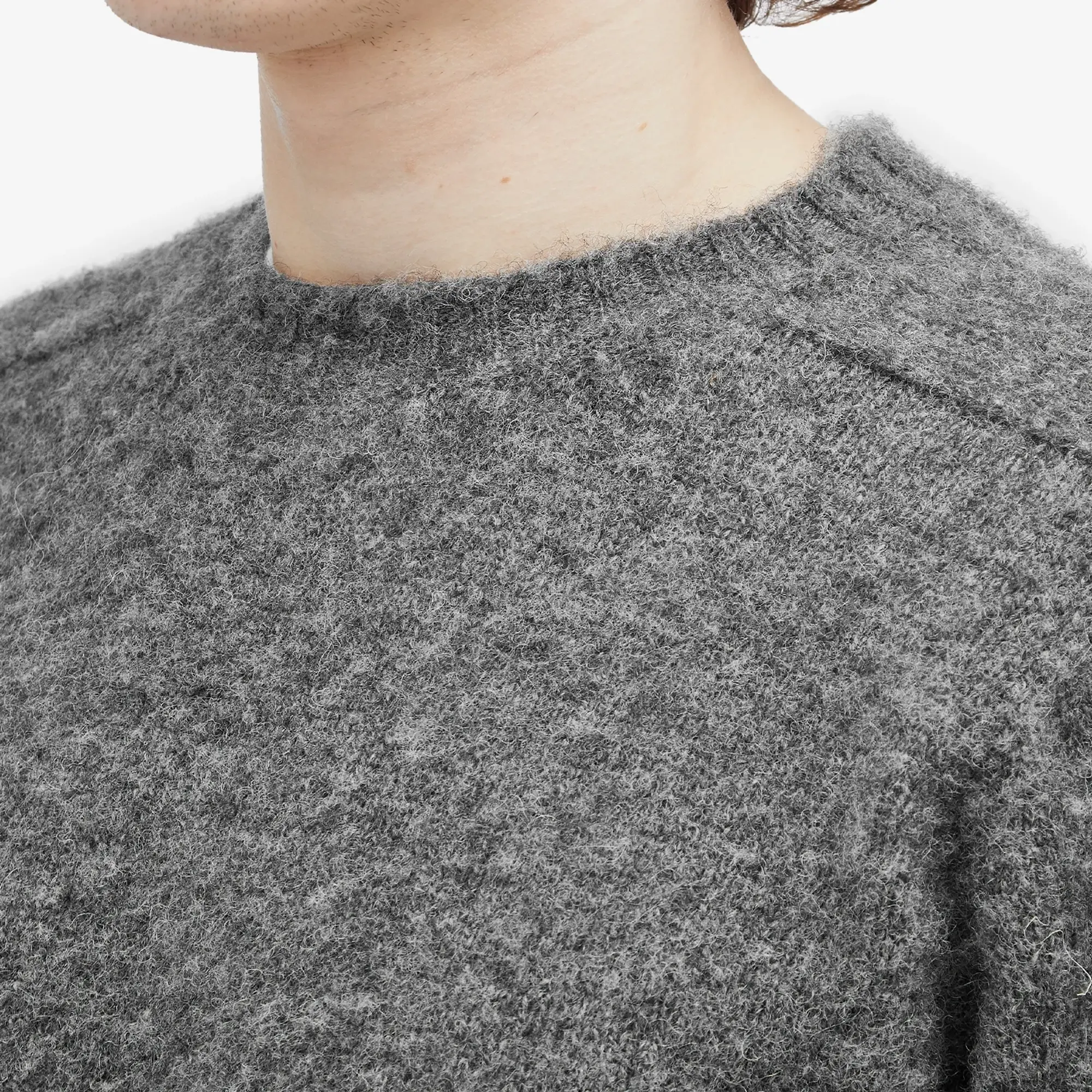 Jamieson's of Shetland Men's Brushed Crew Knit Heron