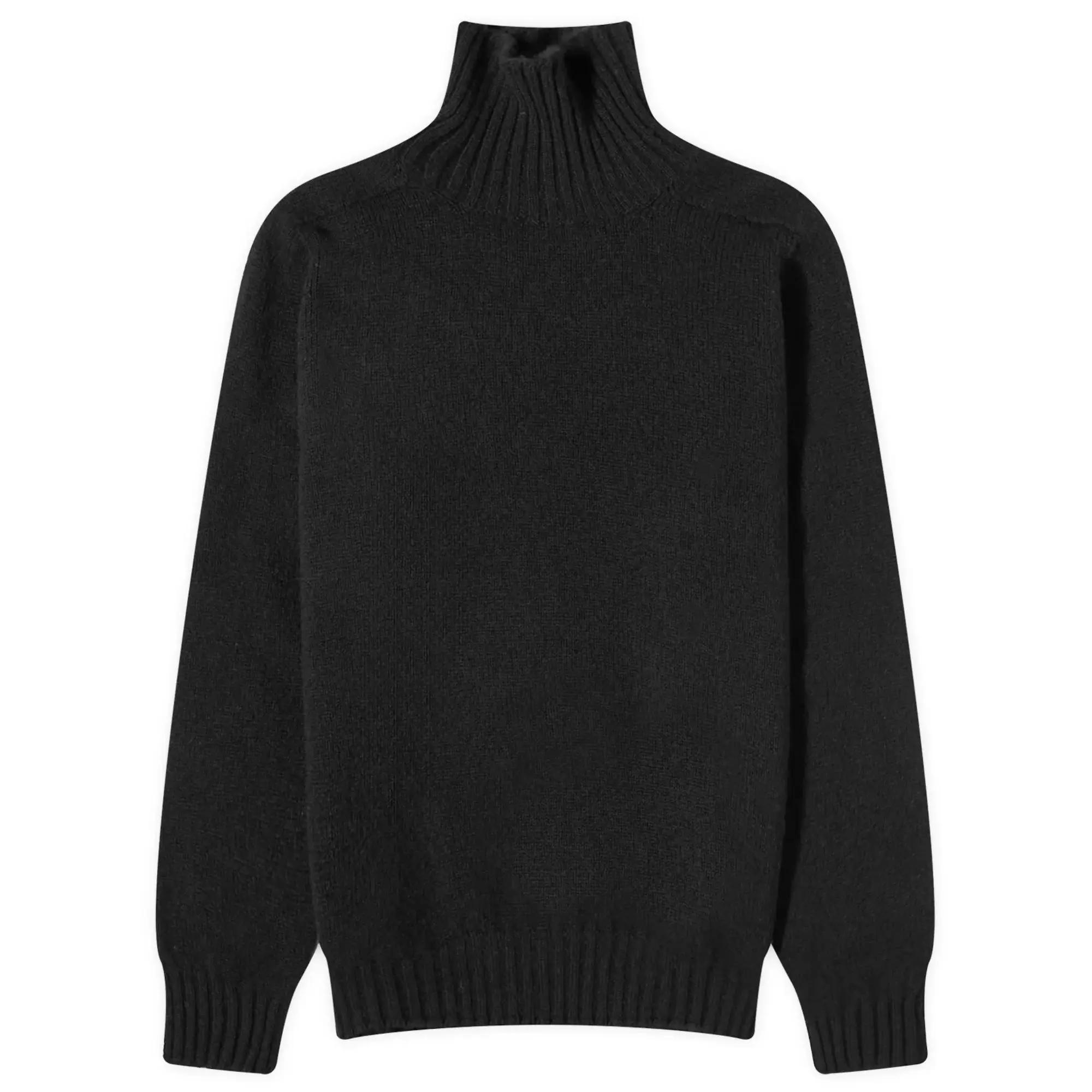 Jamieson's of Shetland Men's Roll Neck Knit Black