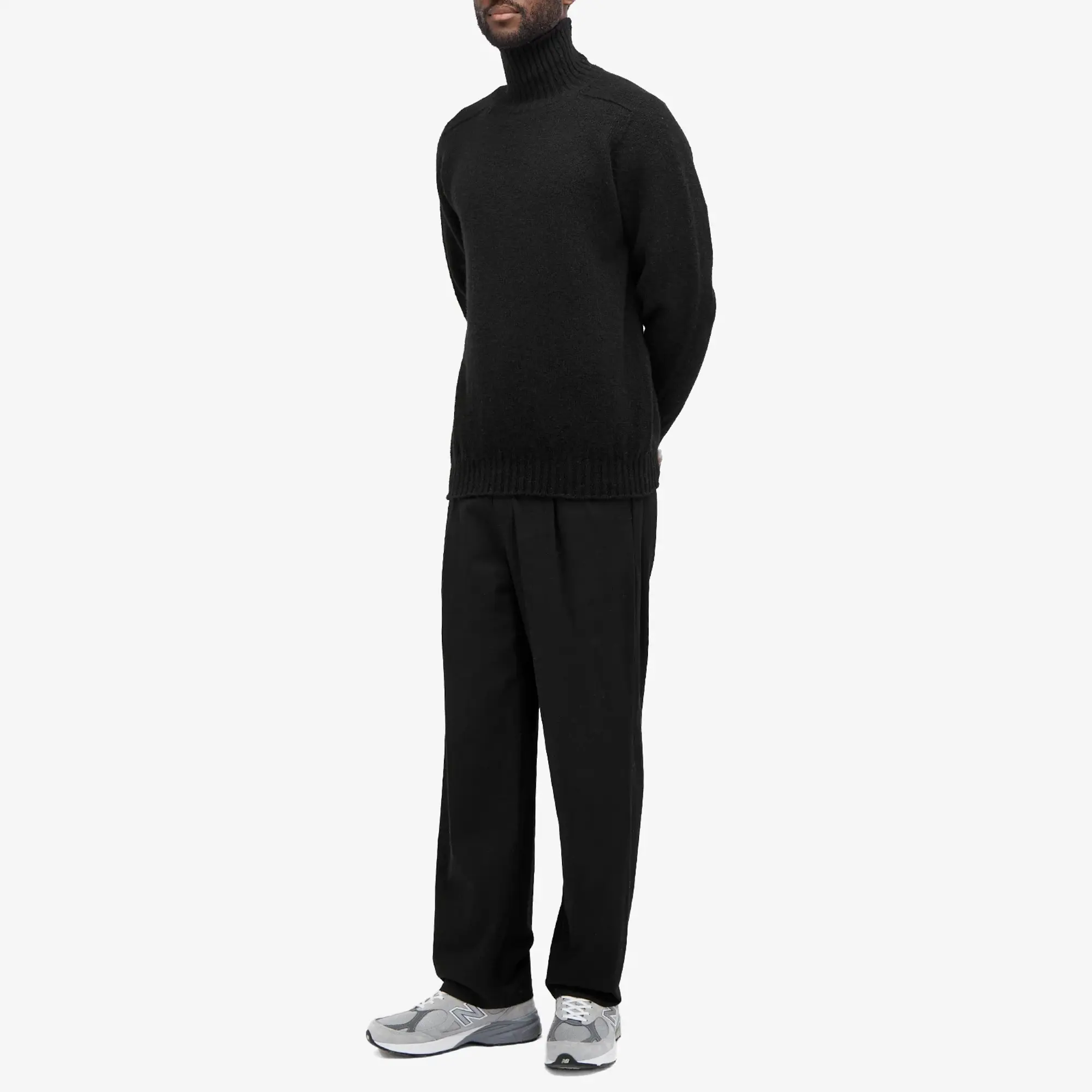Jamieson's of Shetland Men's Roll Neck Knit Black