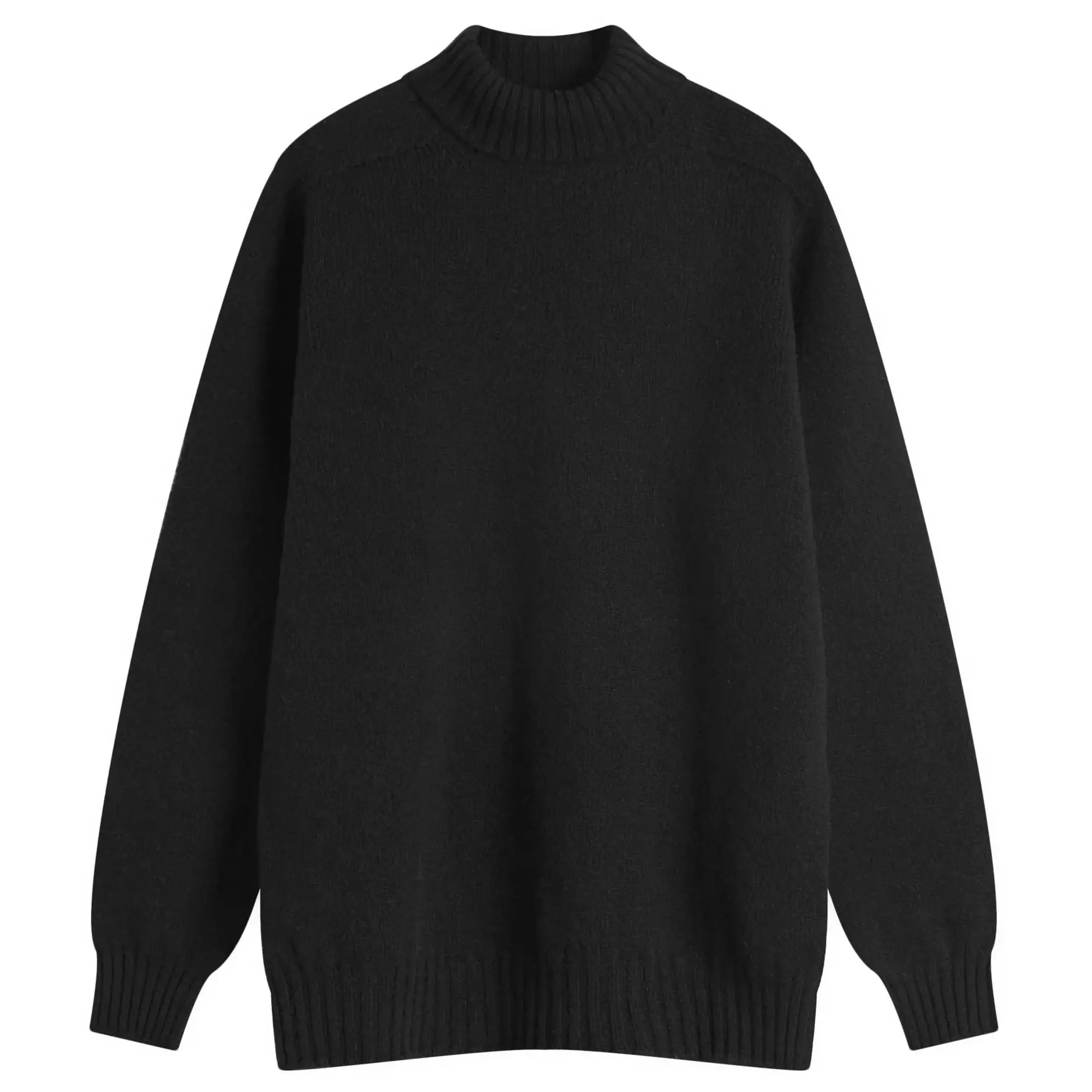 Jamieson's of Shetland Men's Roll Neck Knit Black