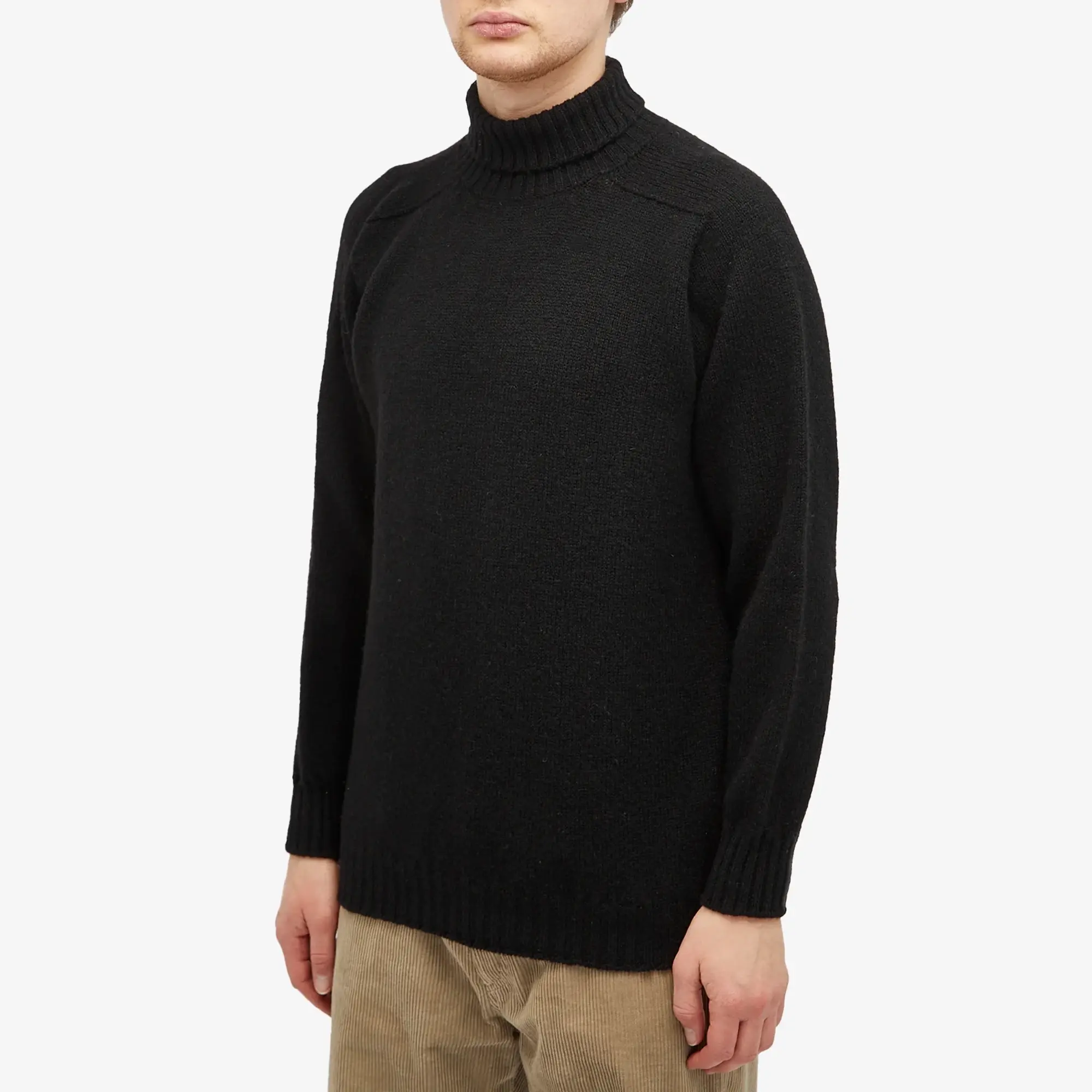 Jamieson's of Shetland Men's Roll Neck Knit Black