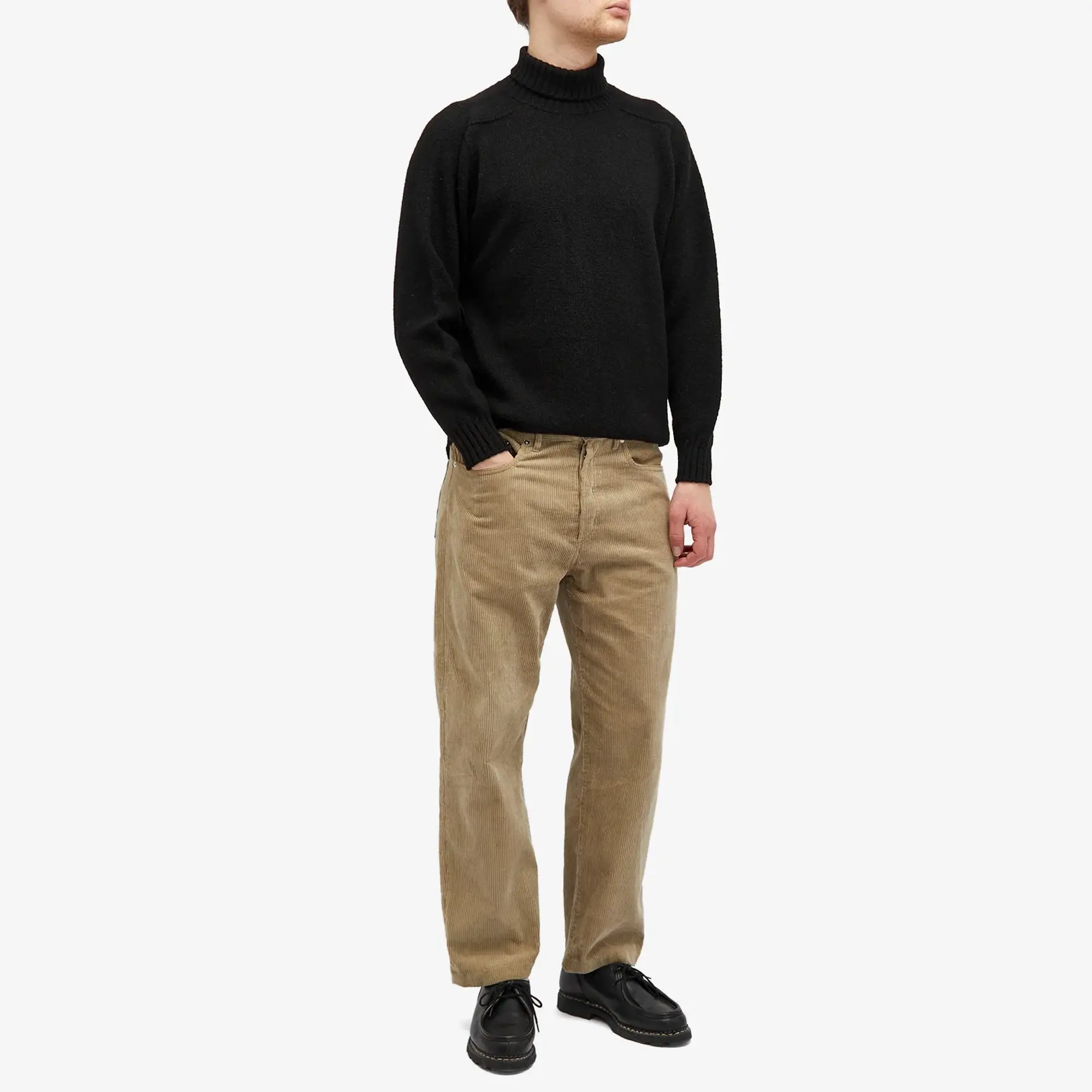 Jamieson's of Shetland Men's Roll Neck Knit Black