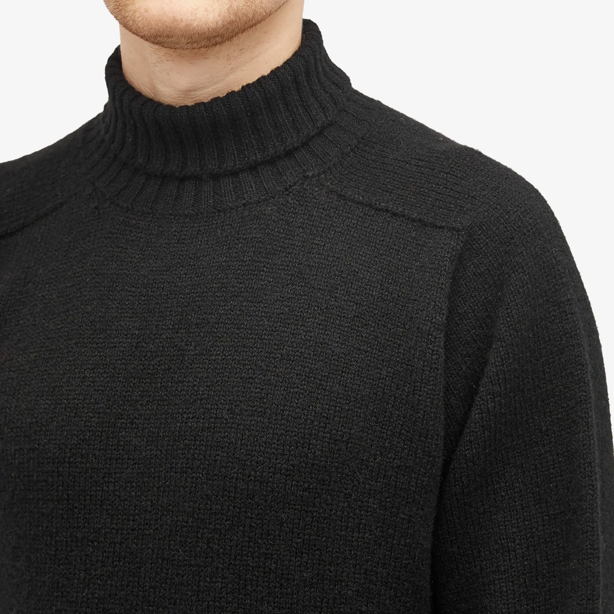 Jamieson's of Shetland Men's Roll Neck Knit Black