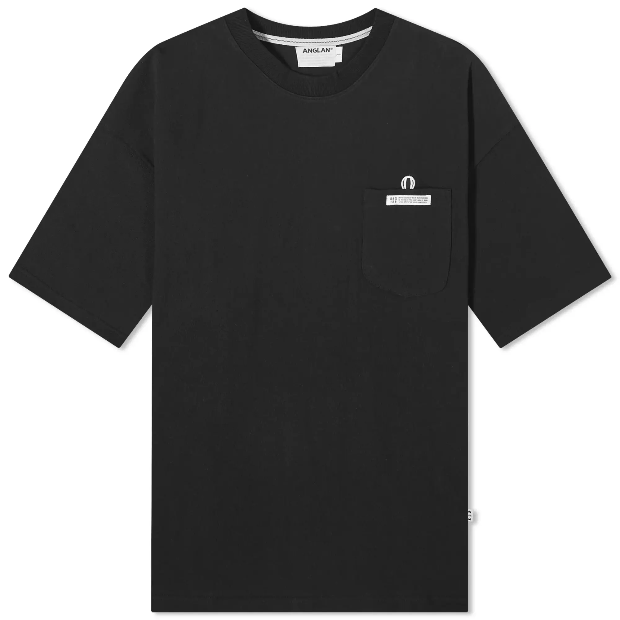 Anglan Men's Hidden Wappen Pocket T-Shirt Black | AGN