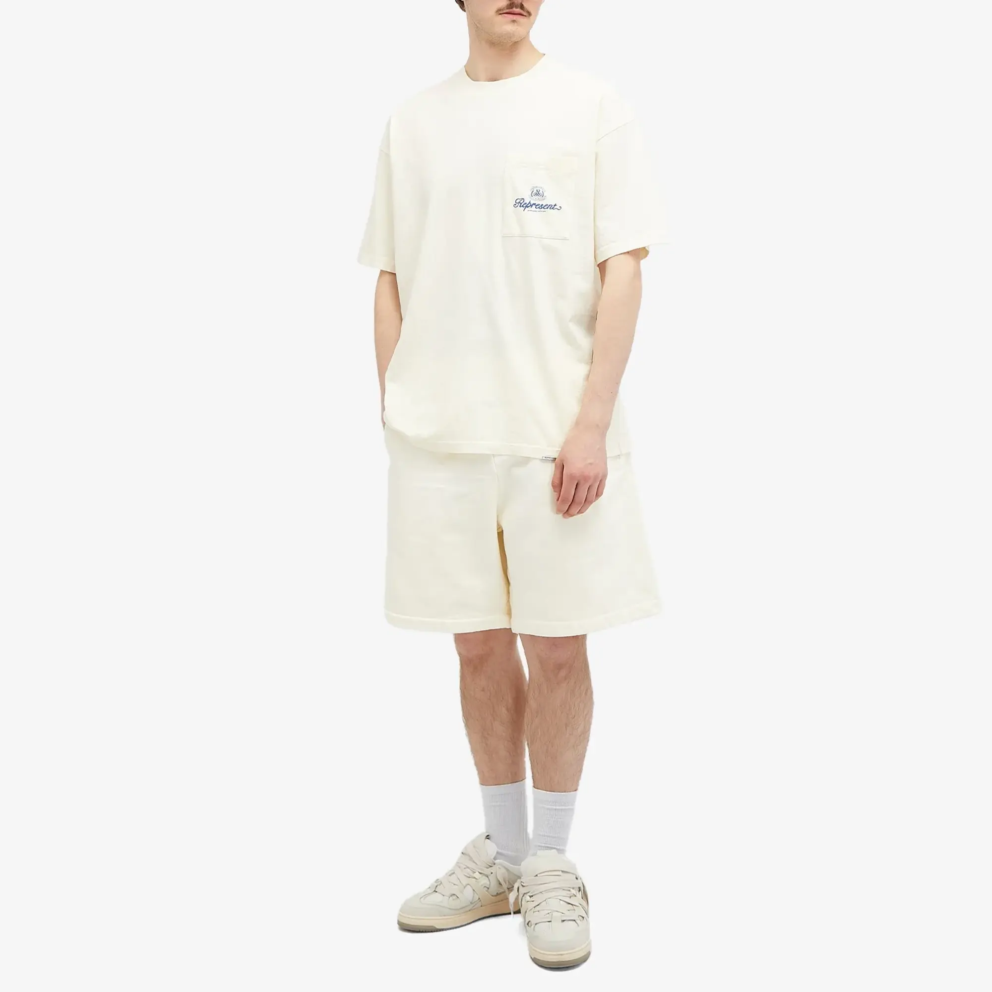 Represent Men's Permanent Vacation Pocket T-Shirt Antique White