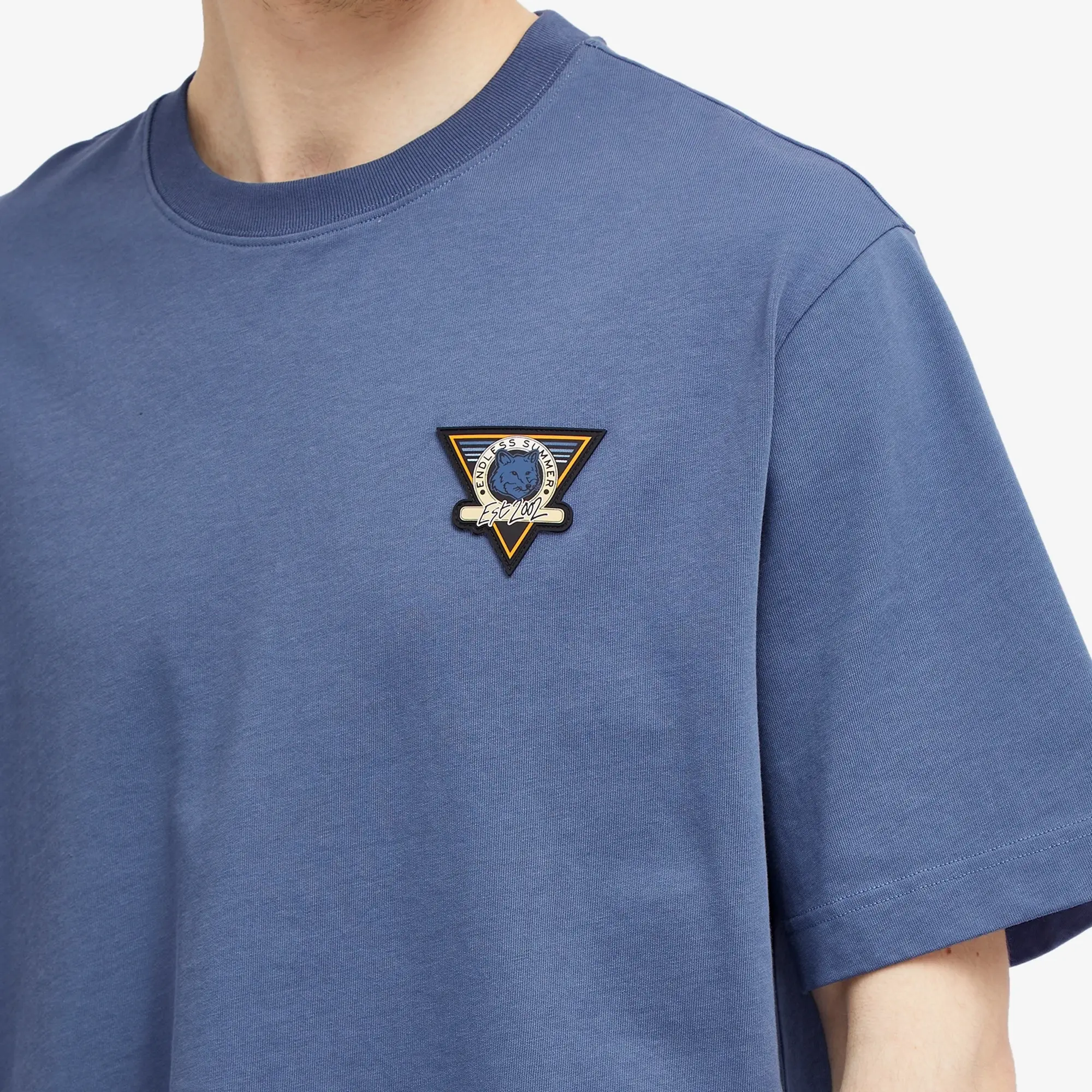 Maison Kitsuné Men's Surf Collage T-Shirt Storm Blue