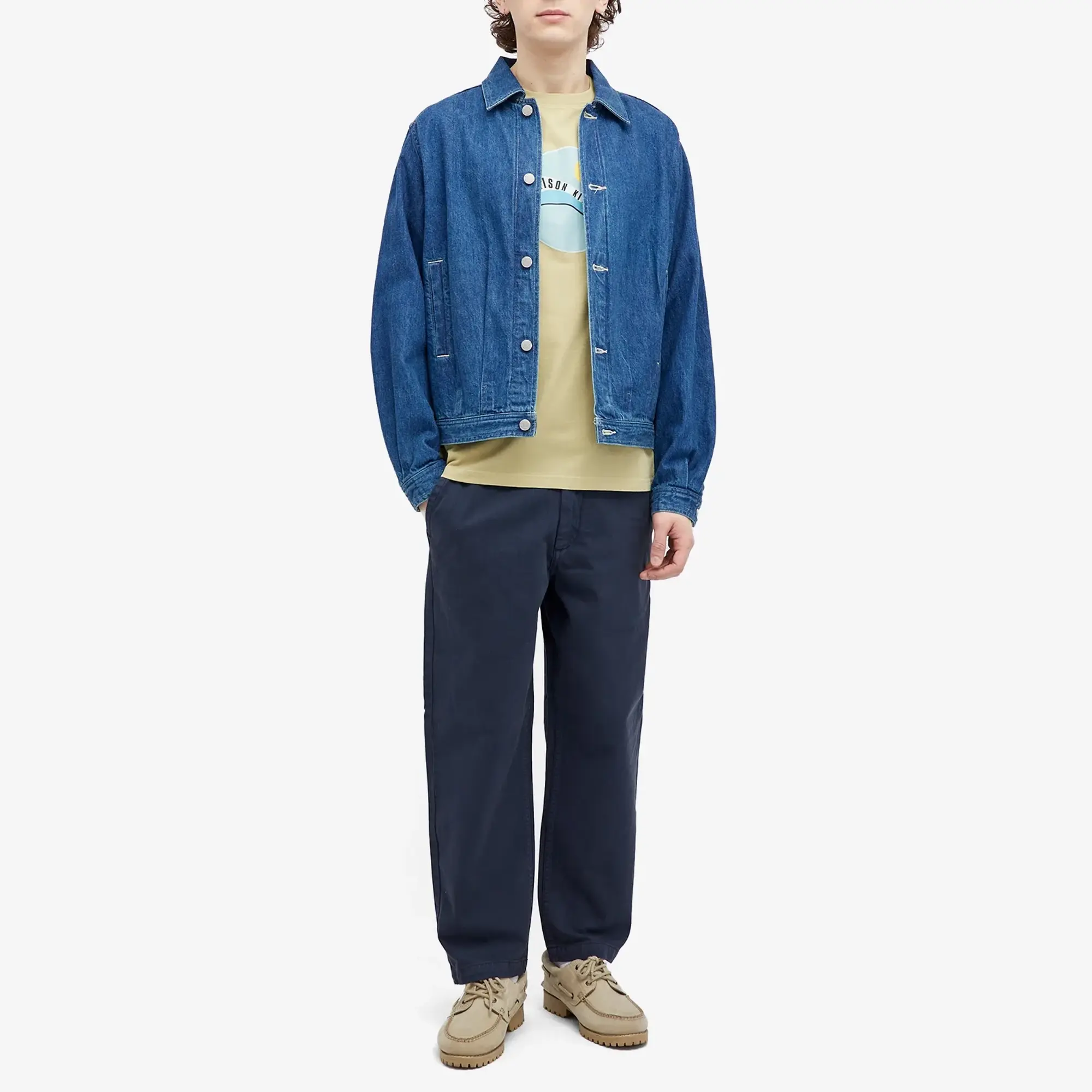 Maison Kitsuné Men's Pop Wave Comfort T-Shirt Canvas