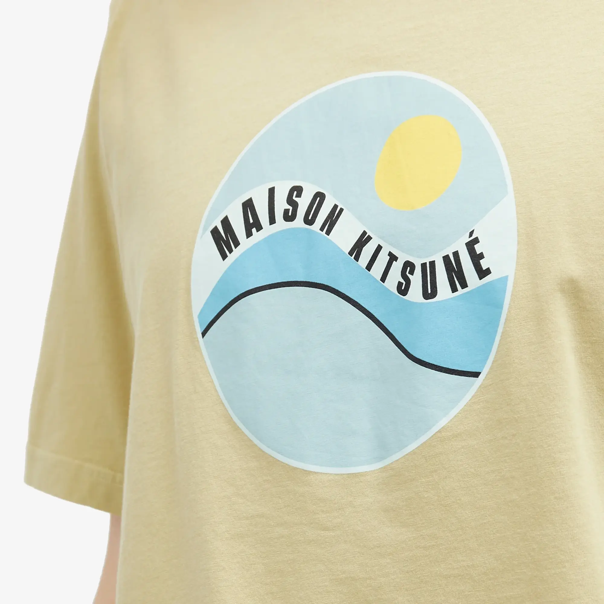 Maison Kitsuné Men's Pop Wave Comfort T-Shirt Canvas