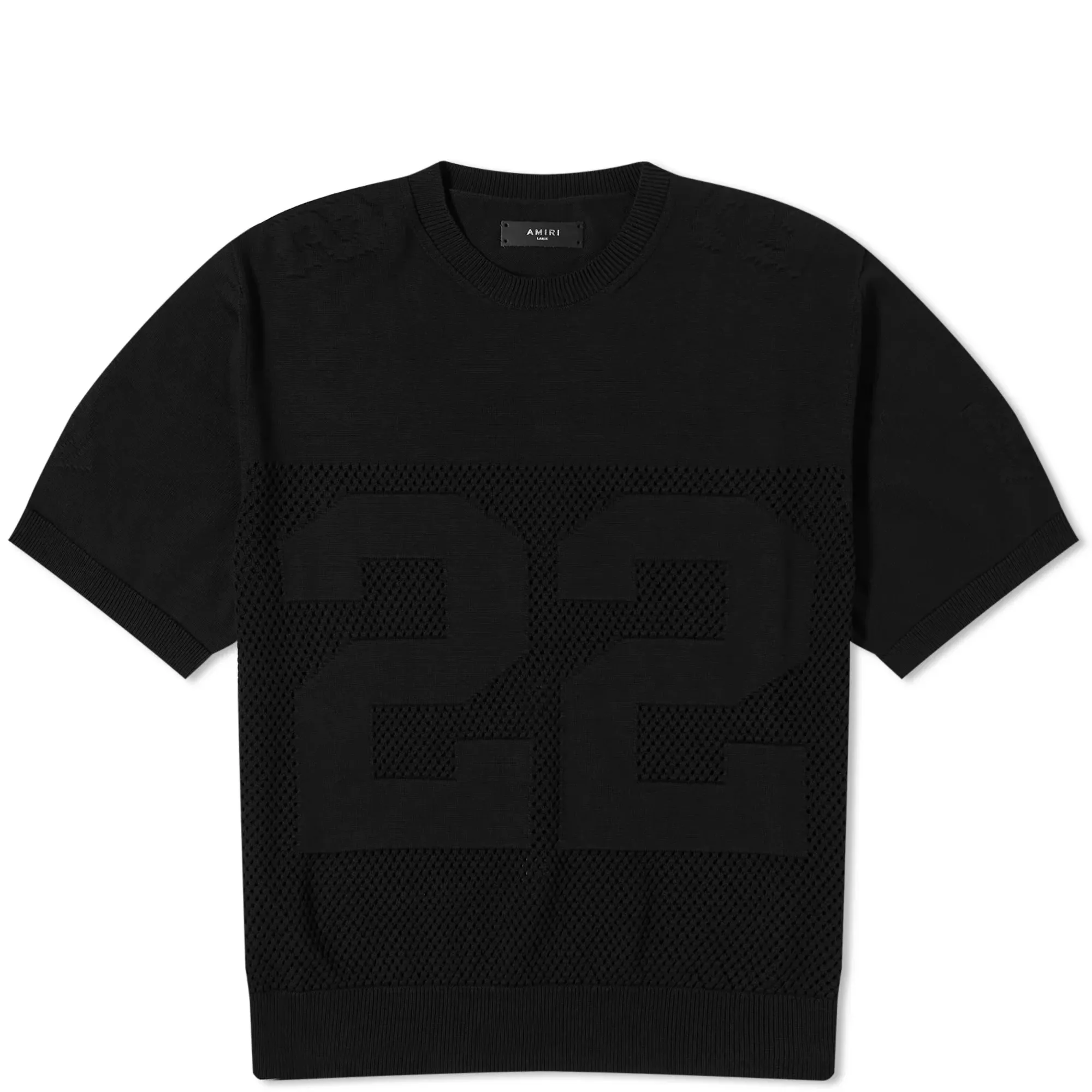 AMIRI Men's 22 Knitted T-Shirt Black | AMKNTE1006-BLK | FOOTY.COM