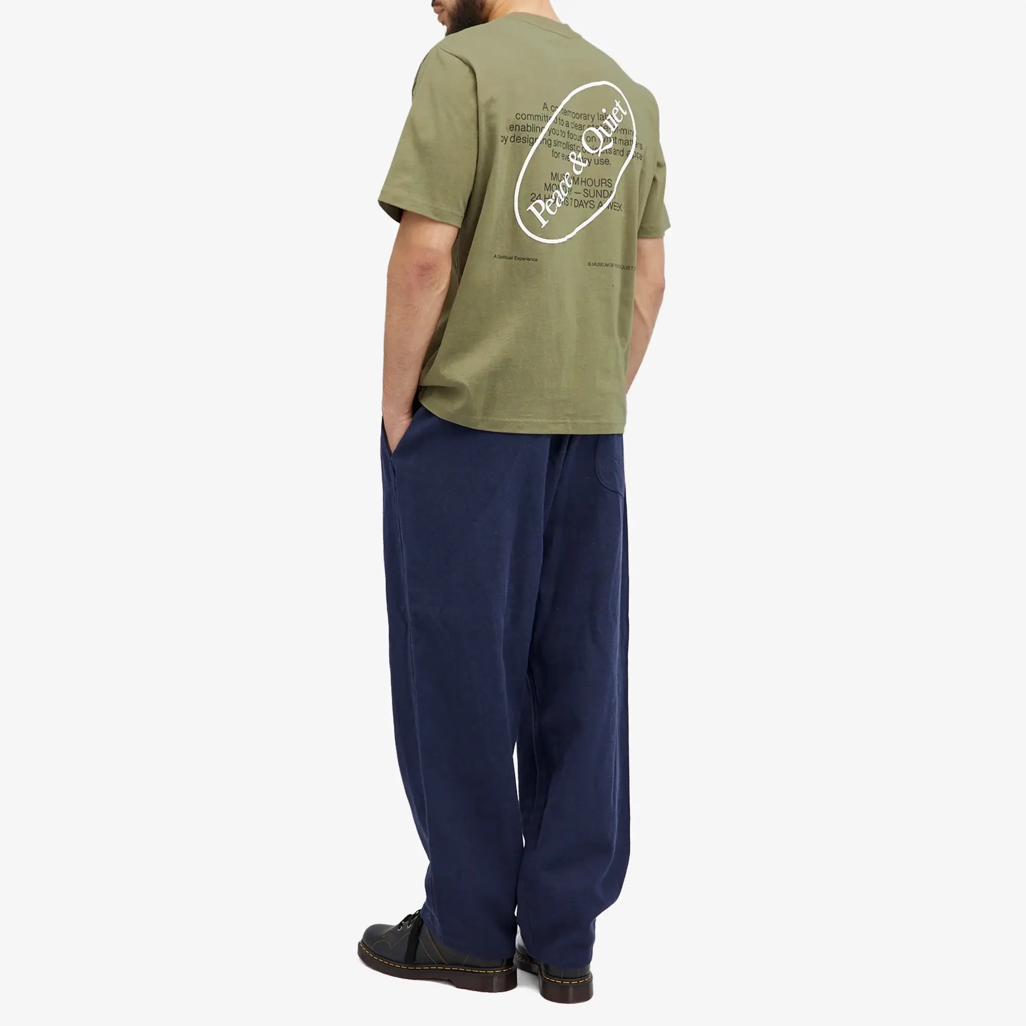 Museum of Peace and Quiet Men's Museum Hours T-Shirt Olive