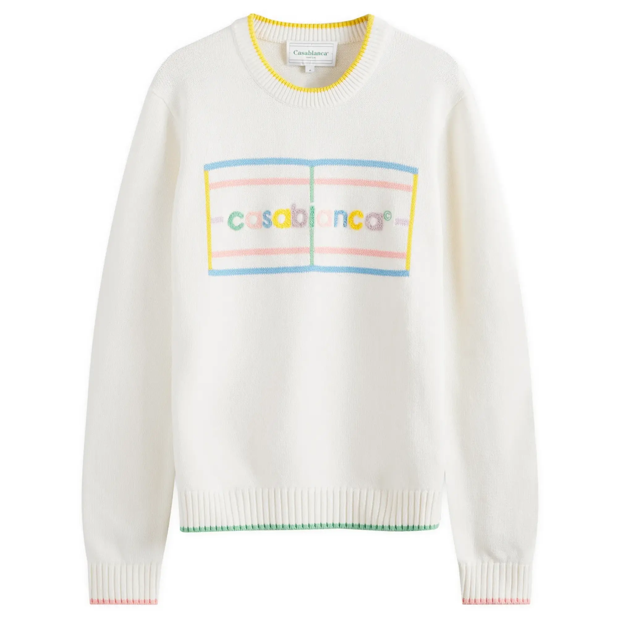 Casablanca Men's Pastel Court Embroidered Jumper Off-White