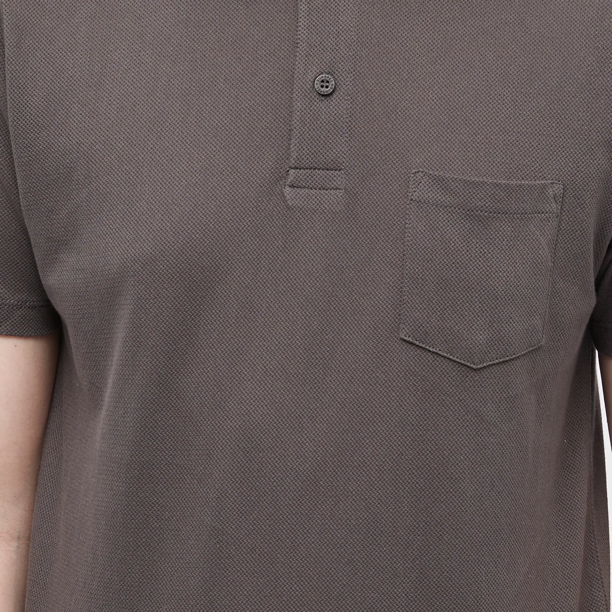 Sunspel Men's Riviera Polo Charcoal