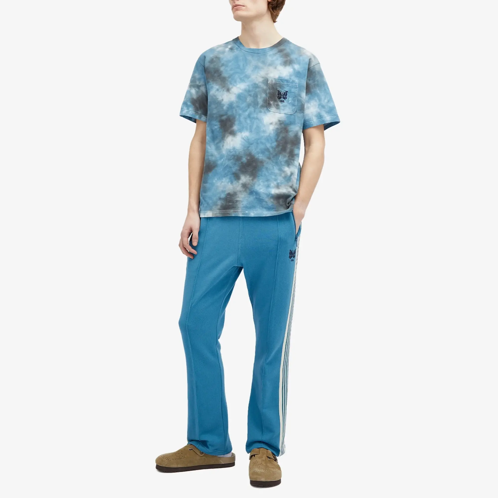END. x Needles Men's 'Indigo Wash' Inline T-Shirt