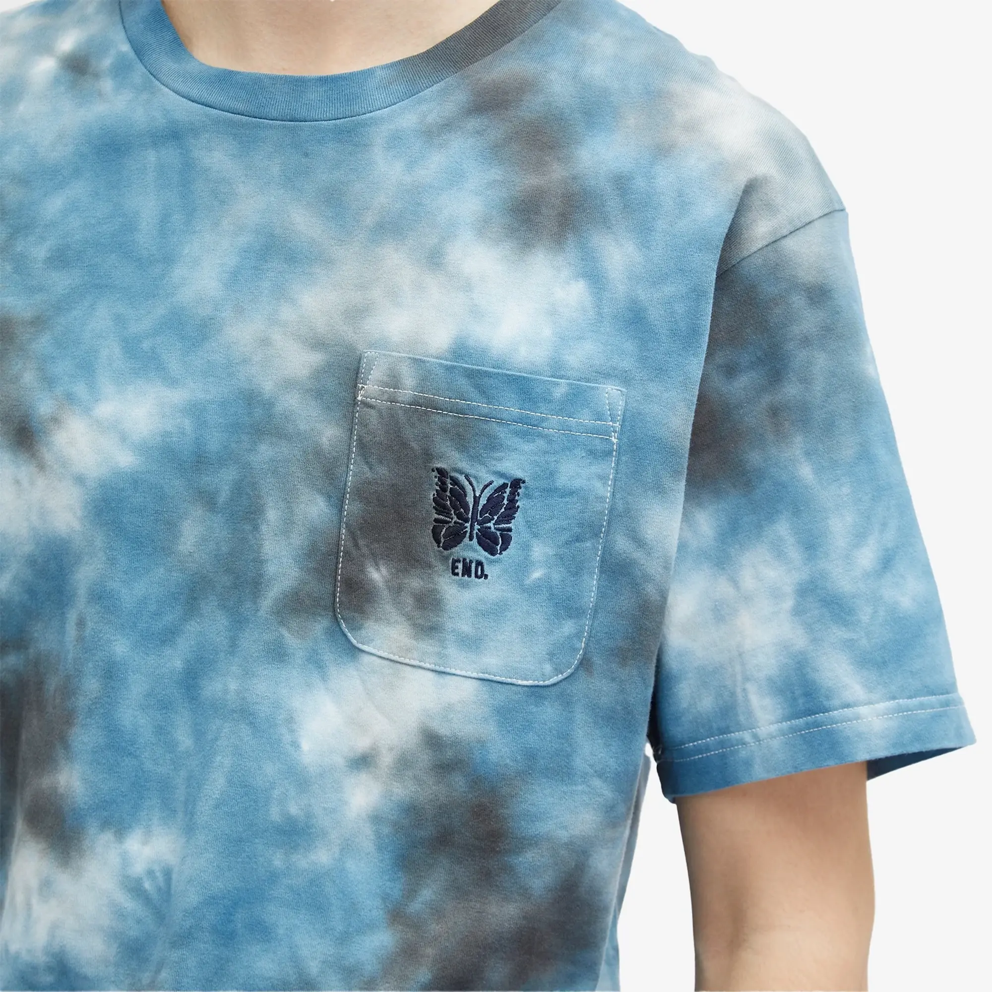 END. x Needles Men's 'Indigo Wash' Inline T-Shirt