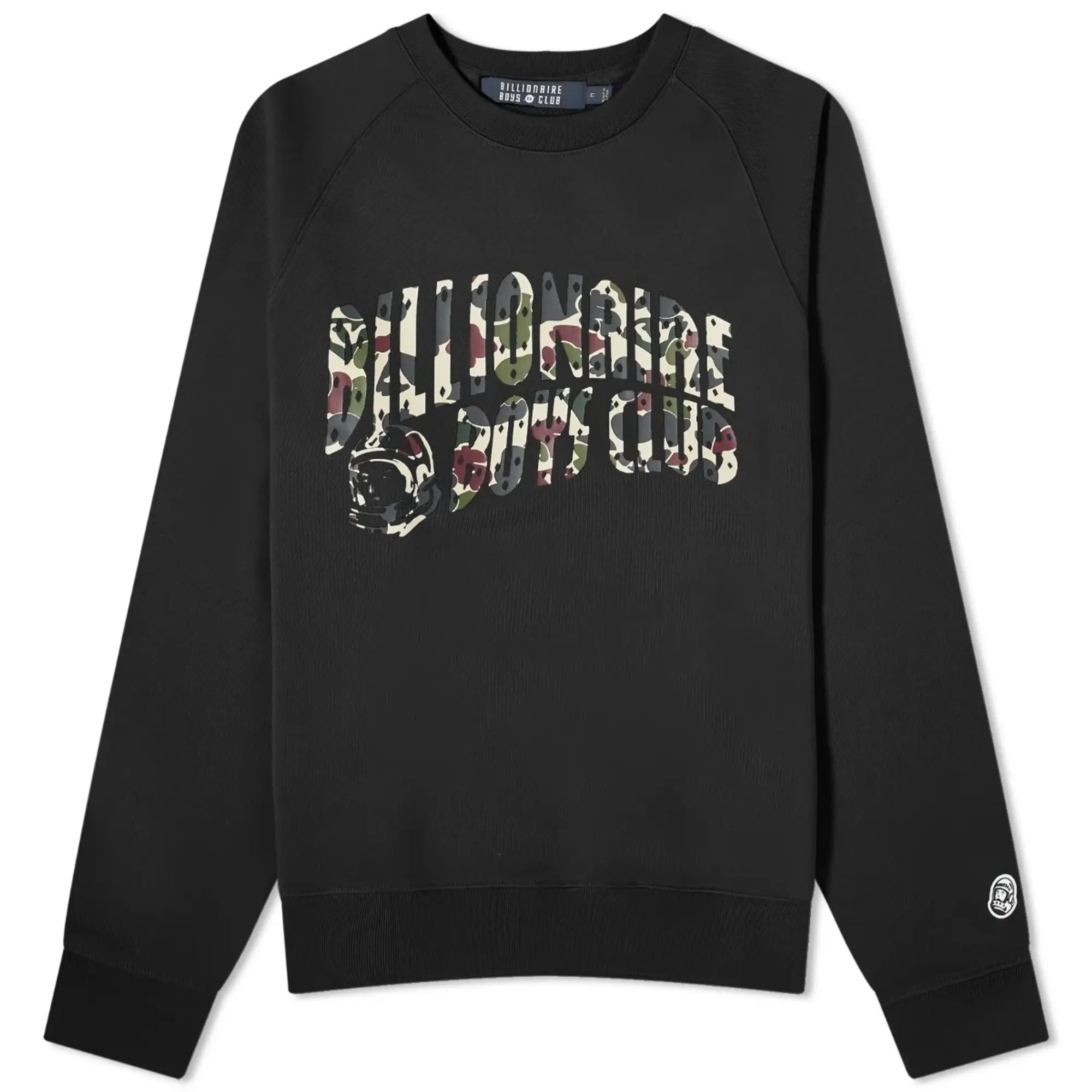 Billionaire Boys Club Men's Duck Camo Arch Logo Crew Sweat Black