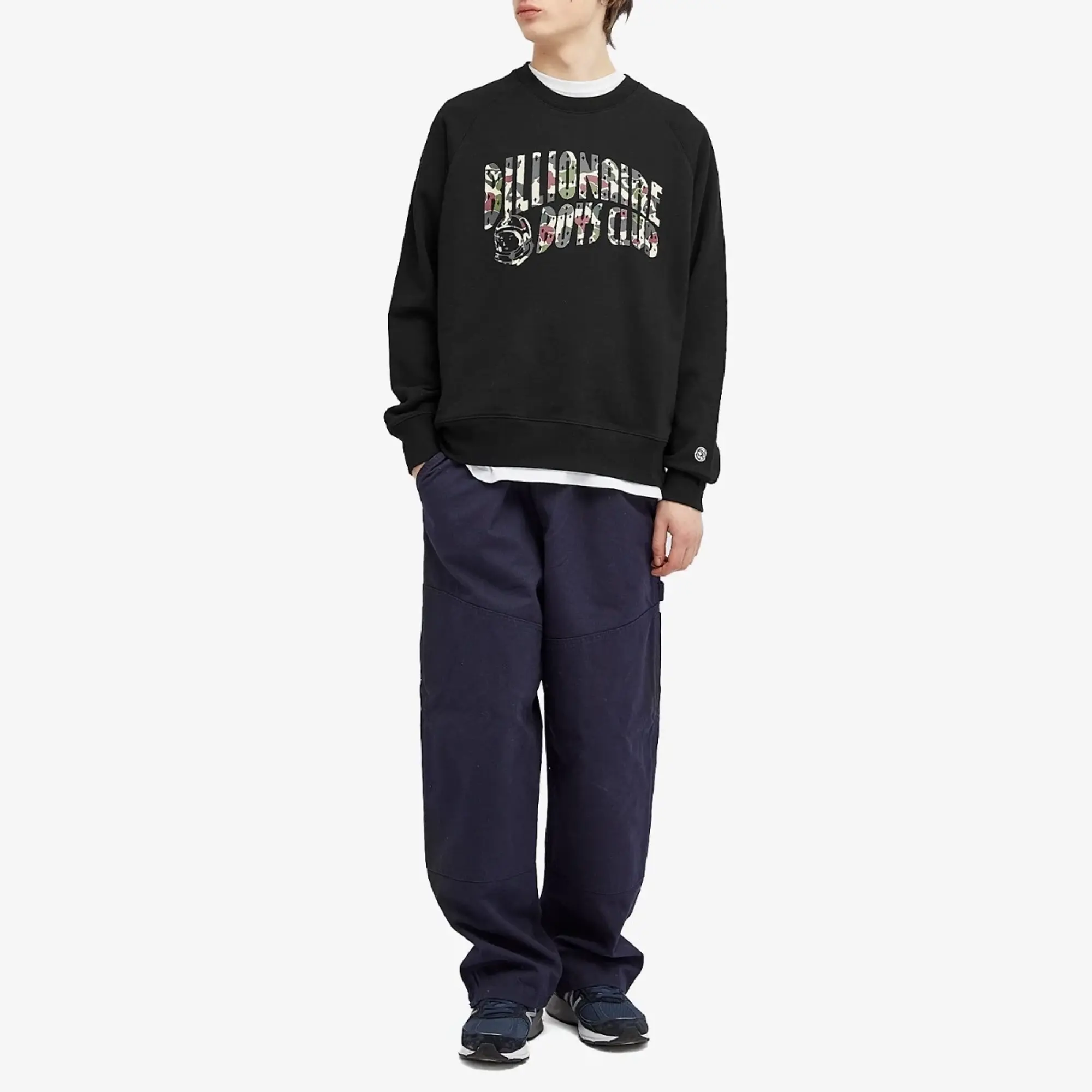 Billionaire Boys Club Men's Duck Camo Arch Logo Crew Sweat Black