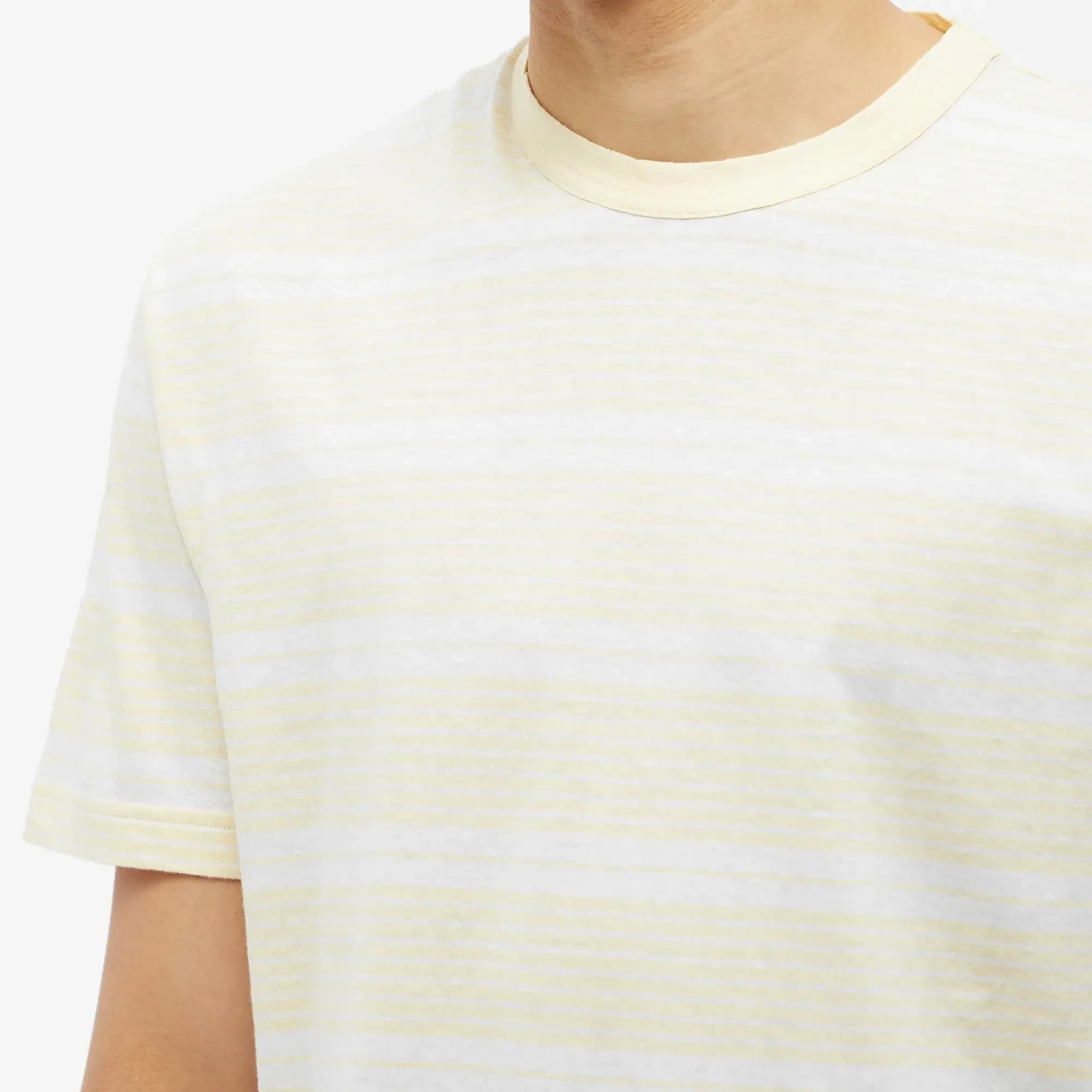 Norse Projects Men's Johannes Sunbleached Stripe T-Shirt Sunwashed Yellow