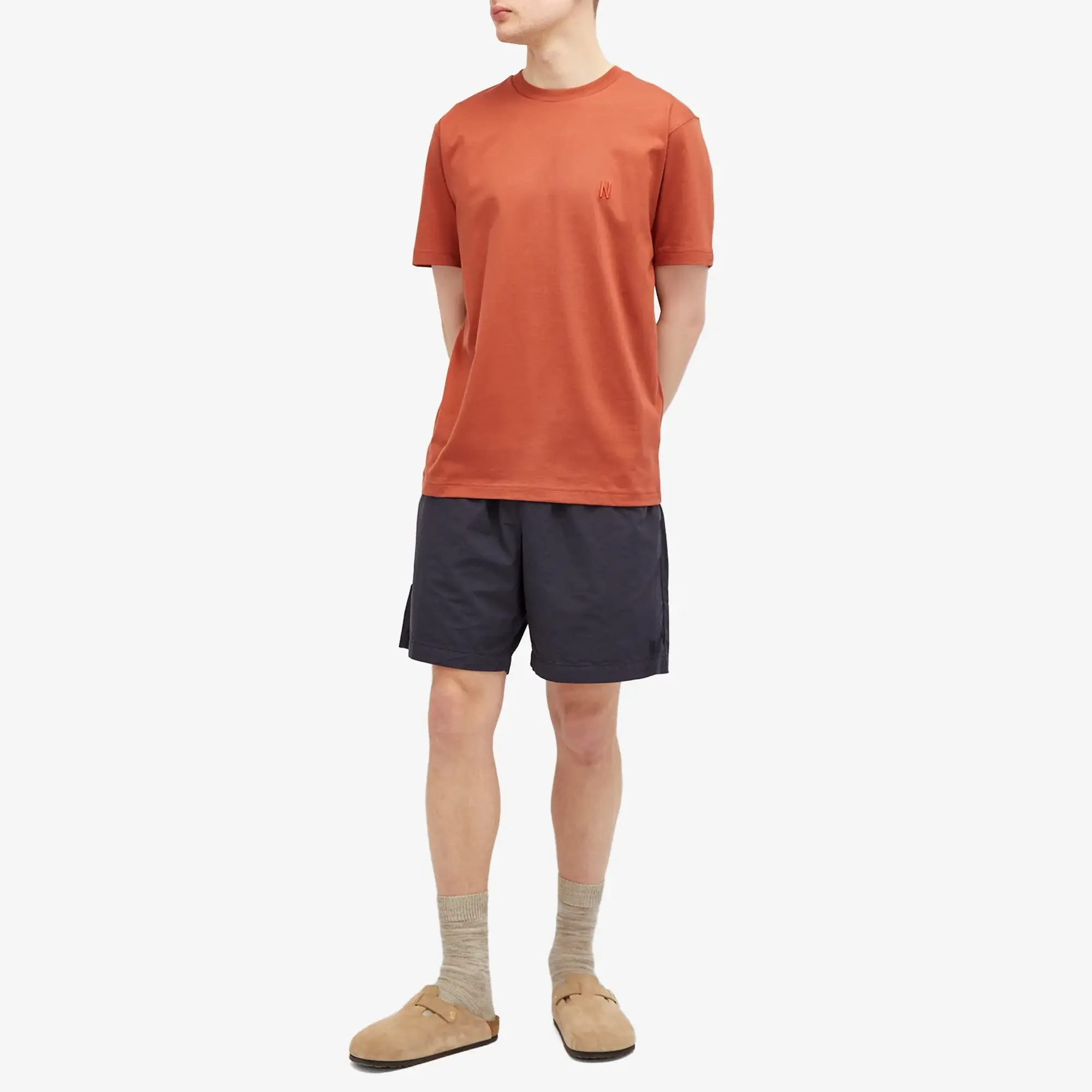 Norse Projects Men's Johannes Organic N Logo T-Shirt Red Ochre