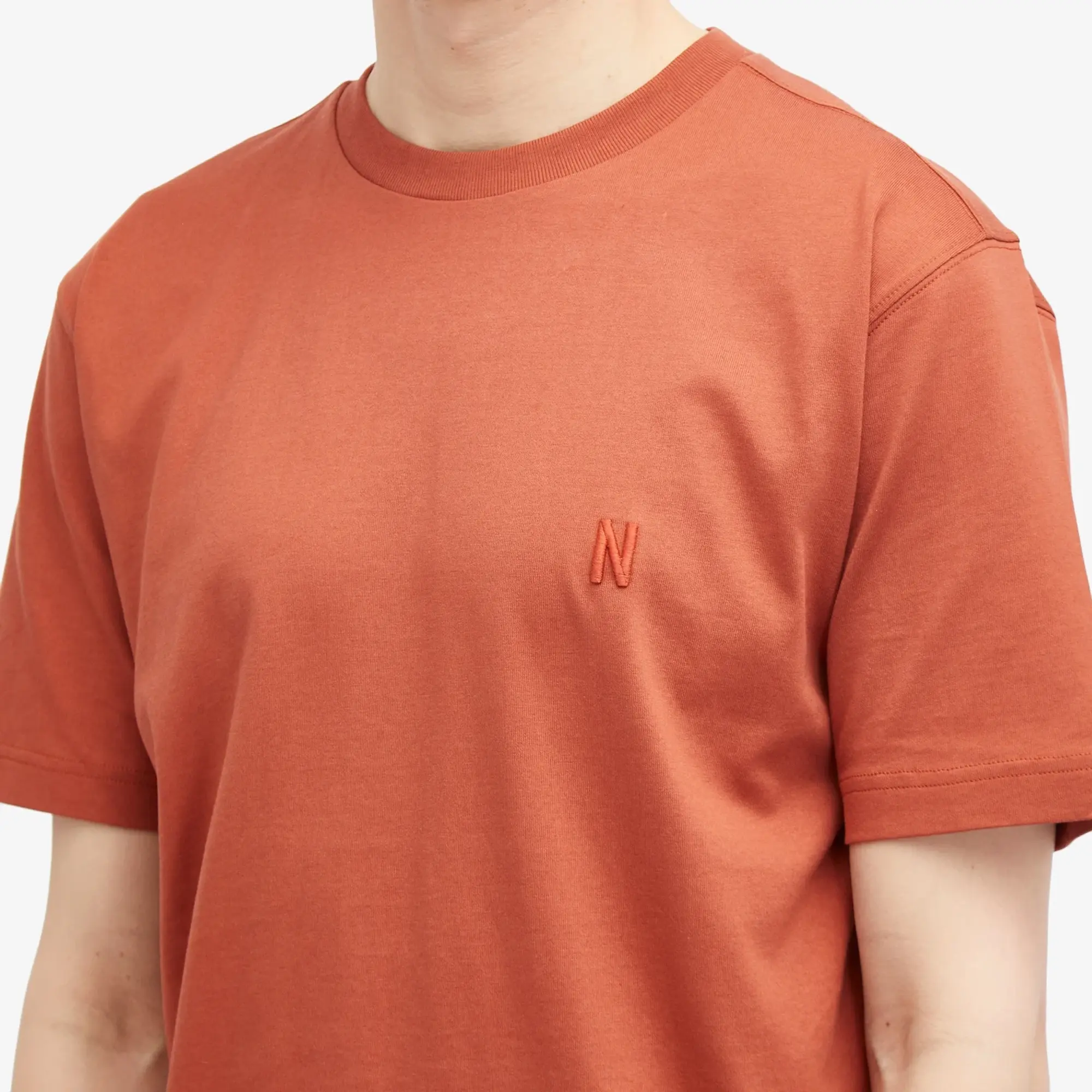 Norse Projects Men's Johannes Organic N Logo T-Shirt Red Ochre