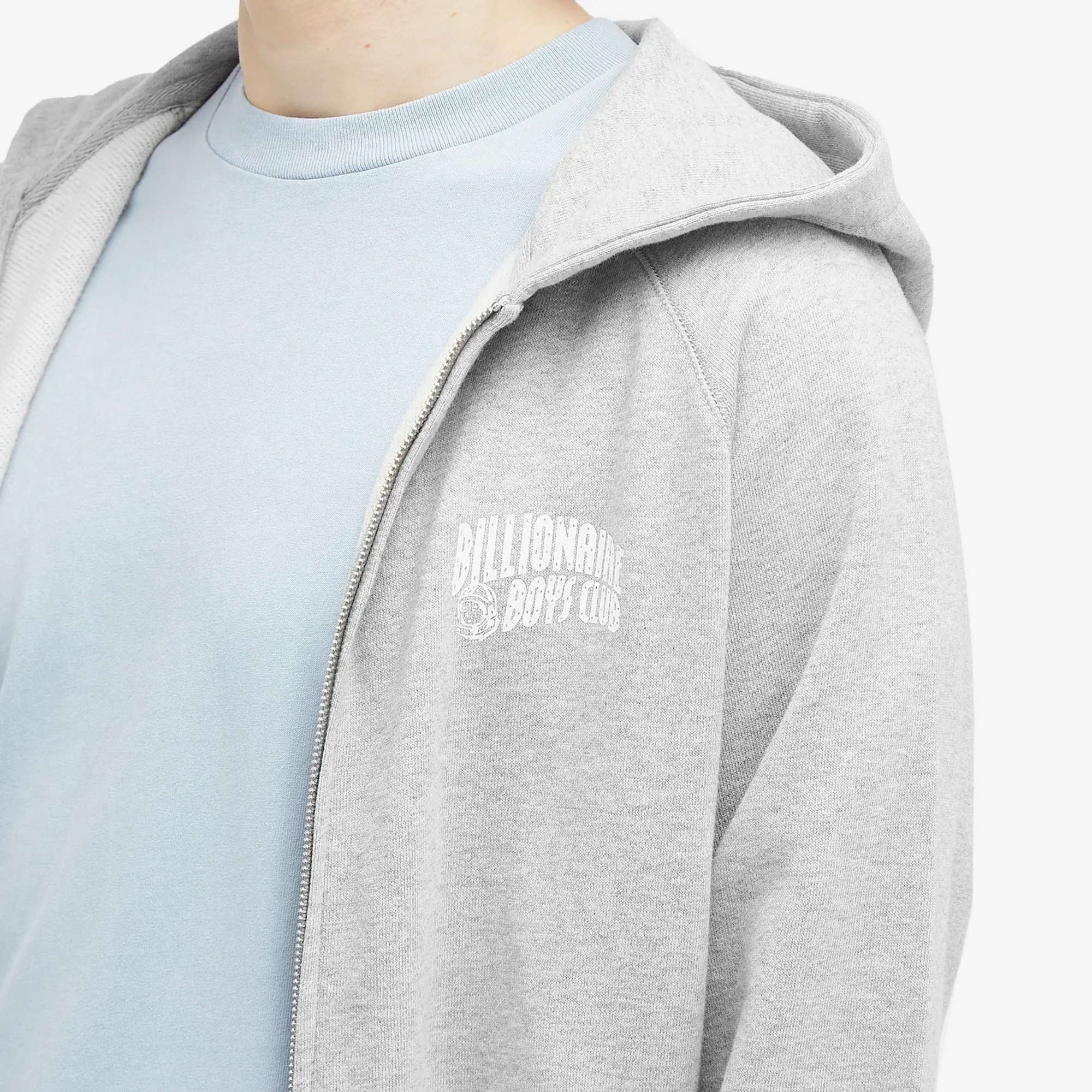 Billionaire Boys Club Men's Small Arch Logo Zip Hoody Heather Grey