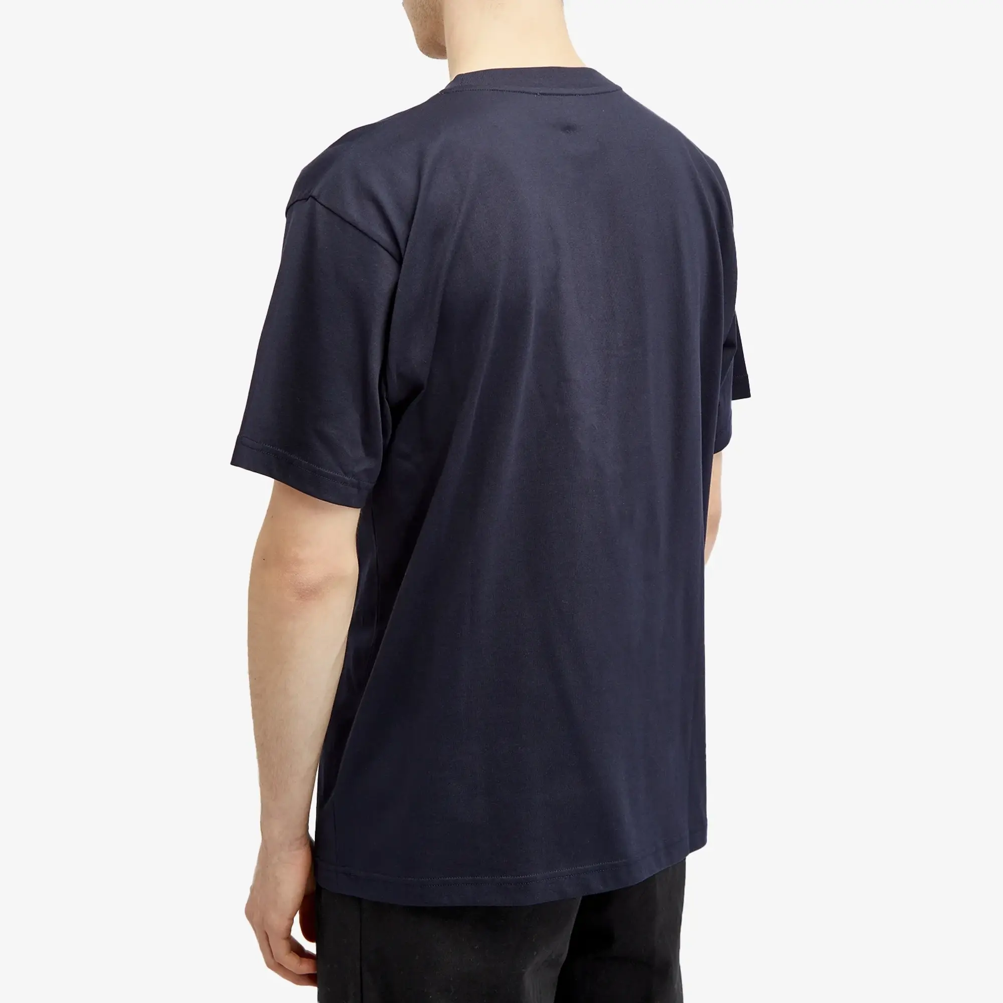 Norse Projects Men's Simon Organic Brush Stroke Print T-Shirt Dark Navy