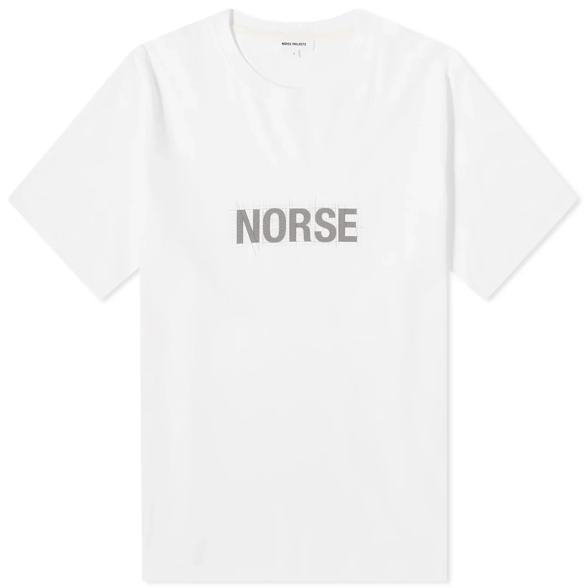 Norse Projects Men's Jakob Organic Interlock Grid Print T-Shirt White