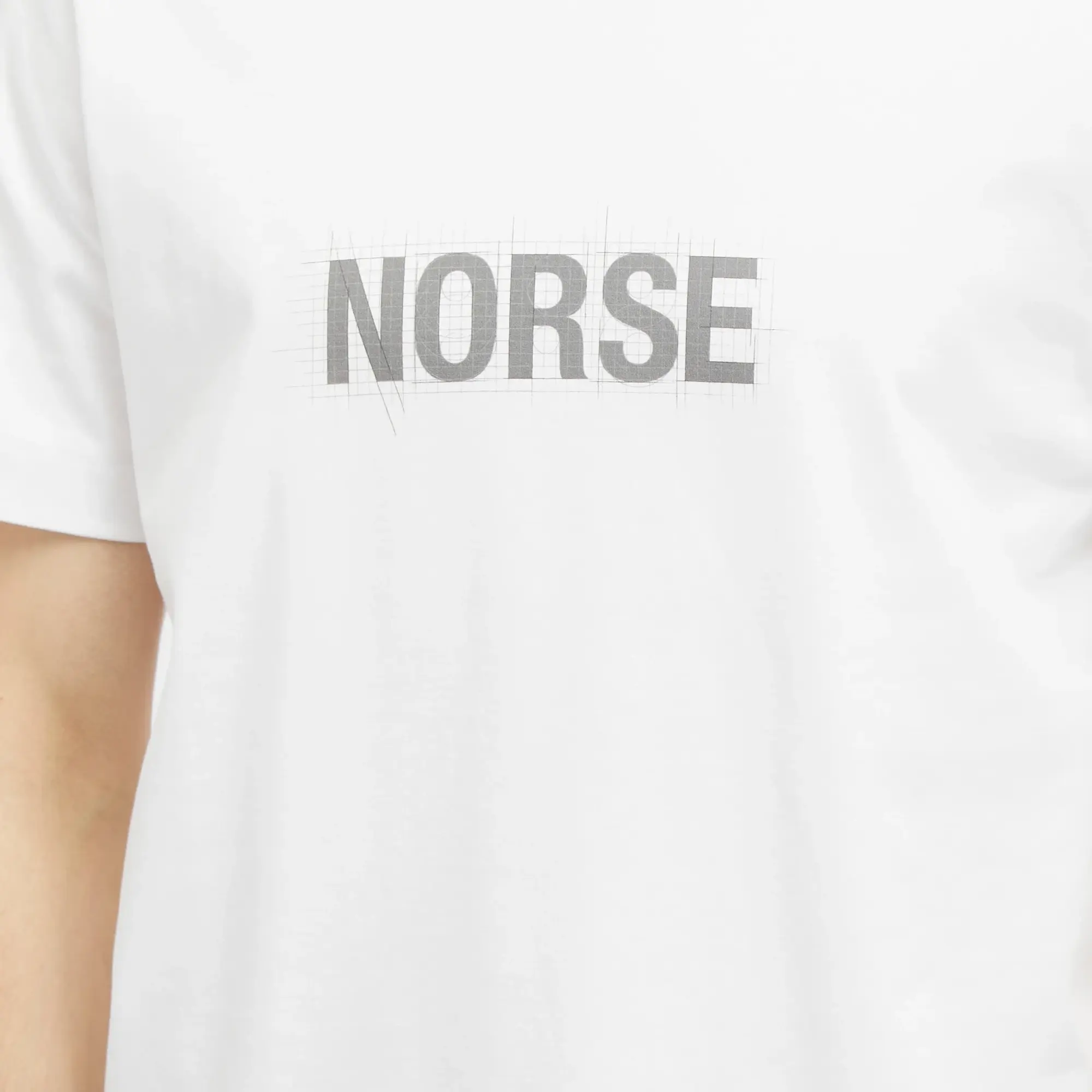 Norse Projects Men's Jakob Organic Interlock Grid Print T-Shirt White
