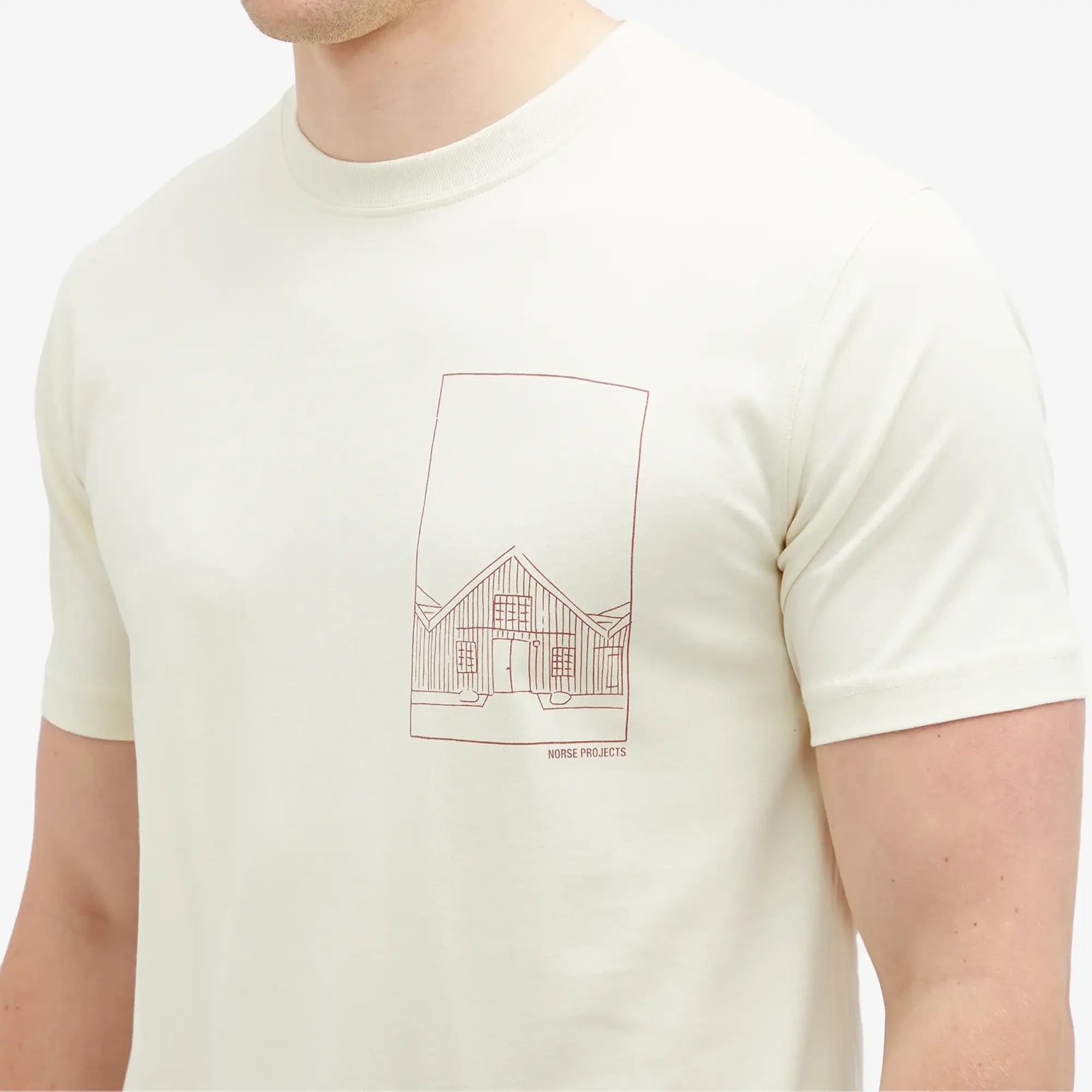 Norse Projects Men's Johannes Organic Kanonbadsvej Print T-Shirt Enamel White
