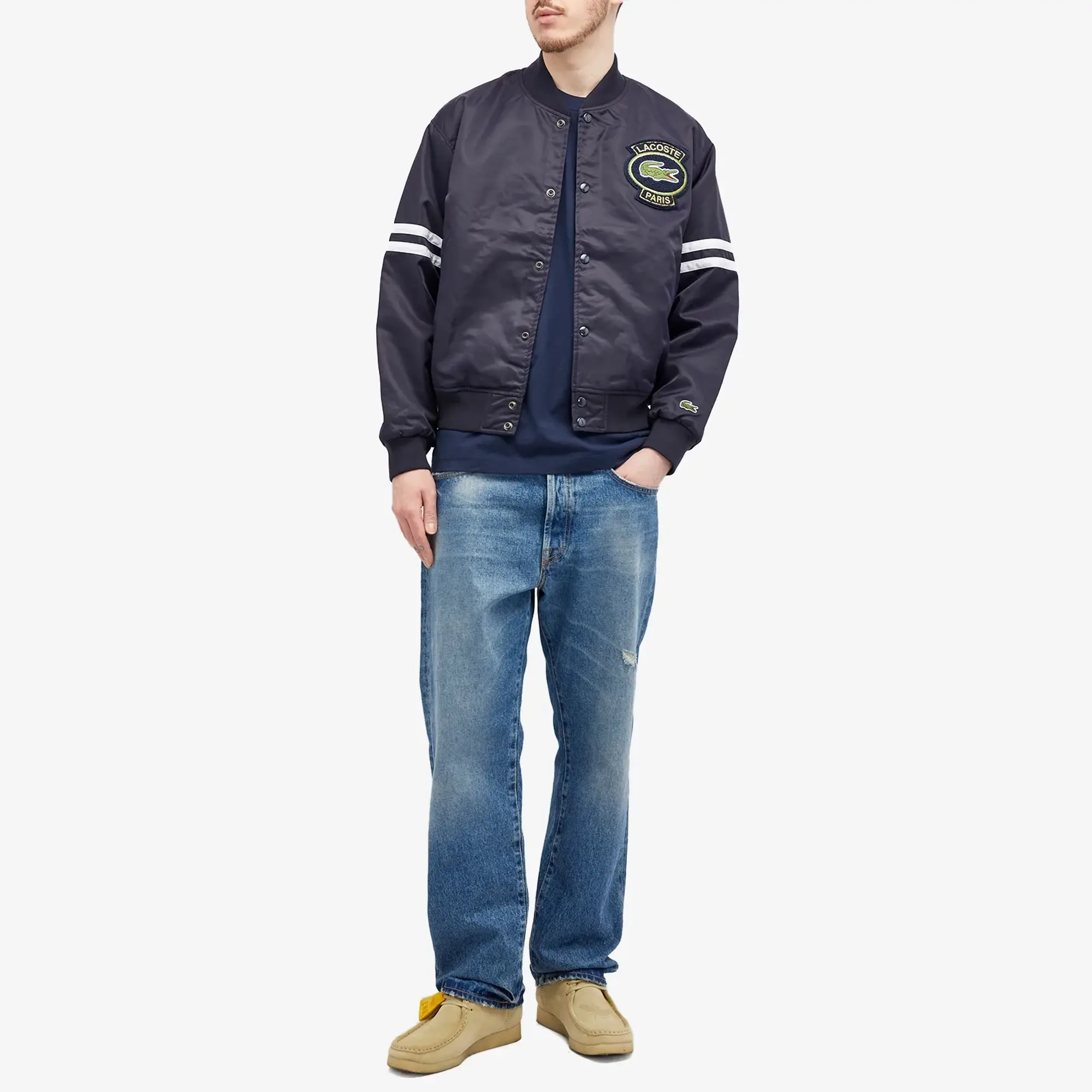 Lacoste Men's Paris Logo Bomber Jacket Abysm