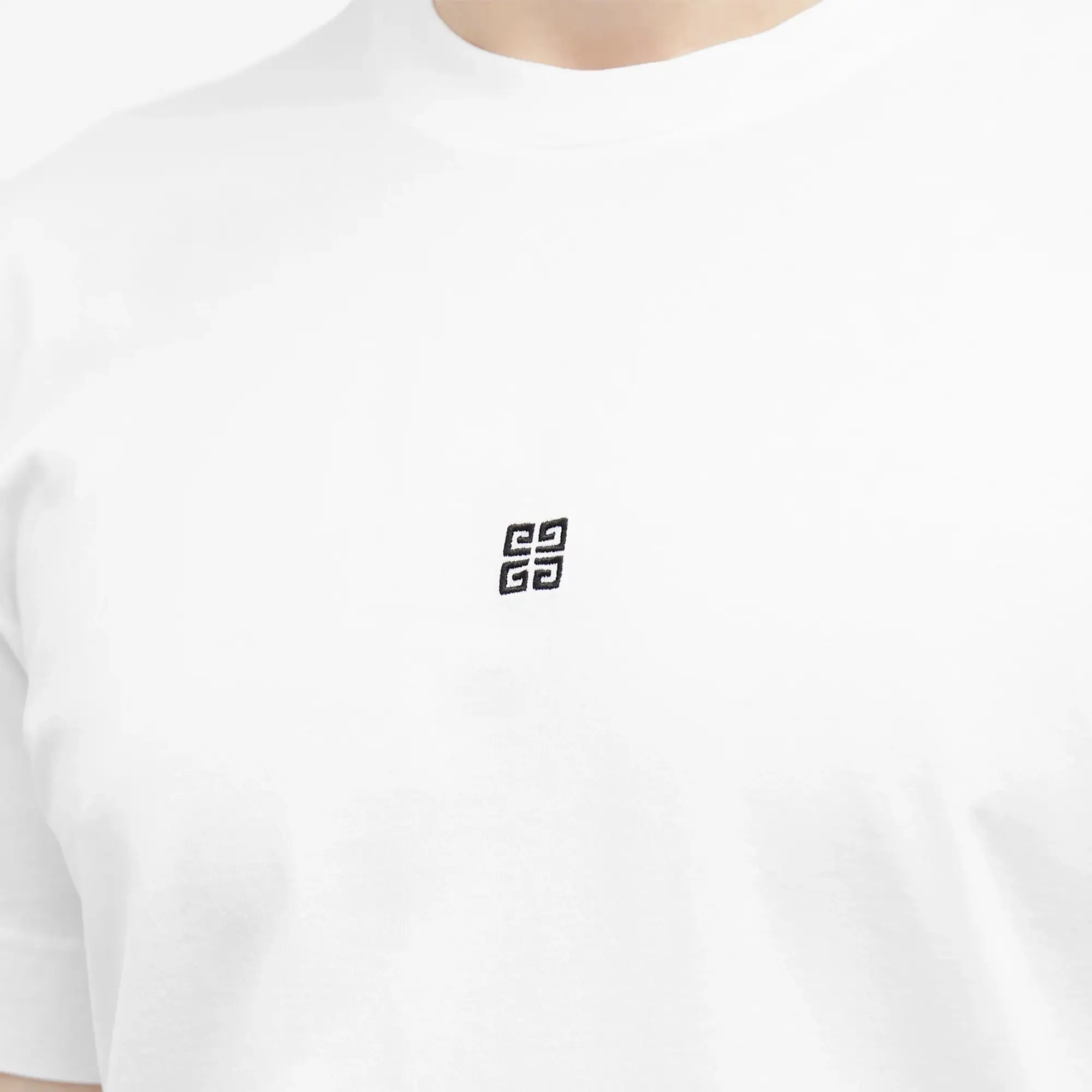 Givenchy Men's Contrast 4G Embroidery T-Shirt White