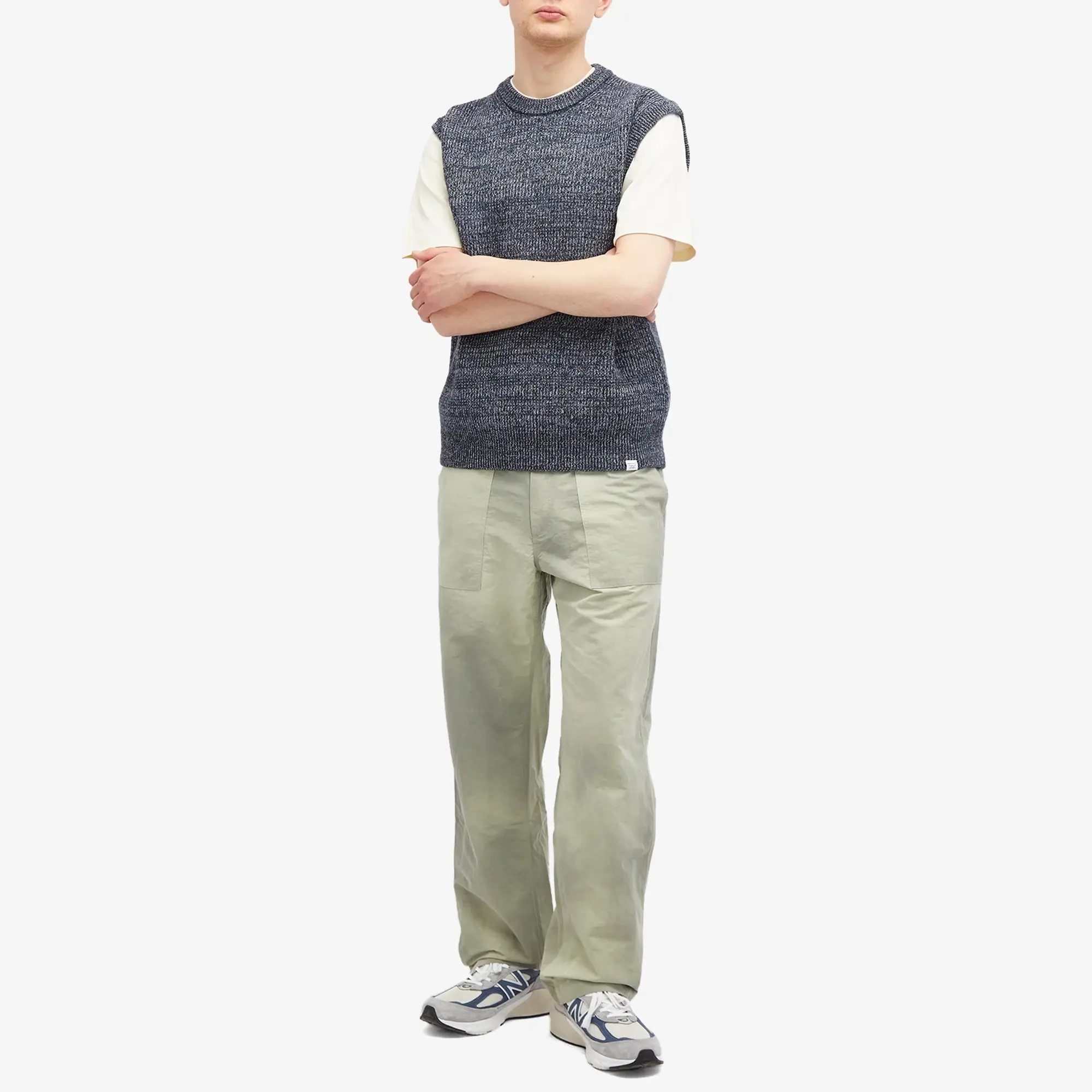 Norse Projects Men's Lukas Relaxed Wave Dye Trousers Clay