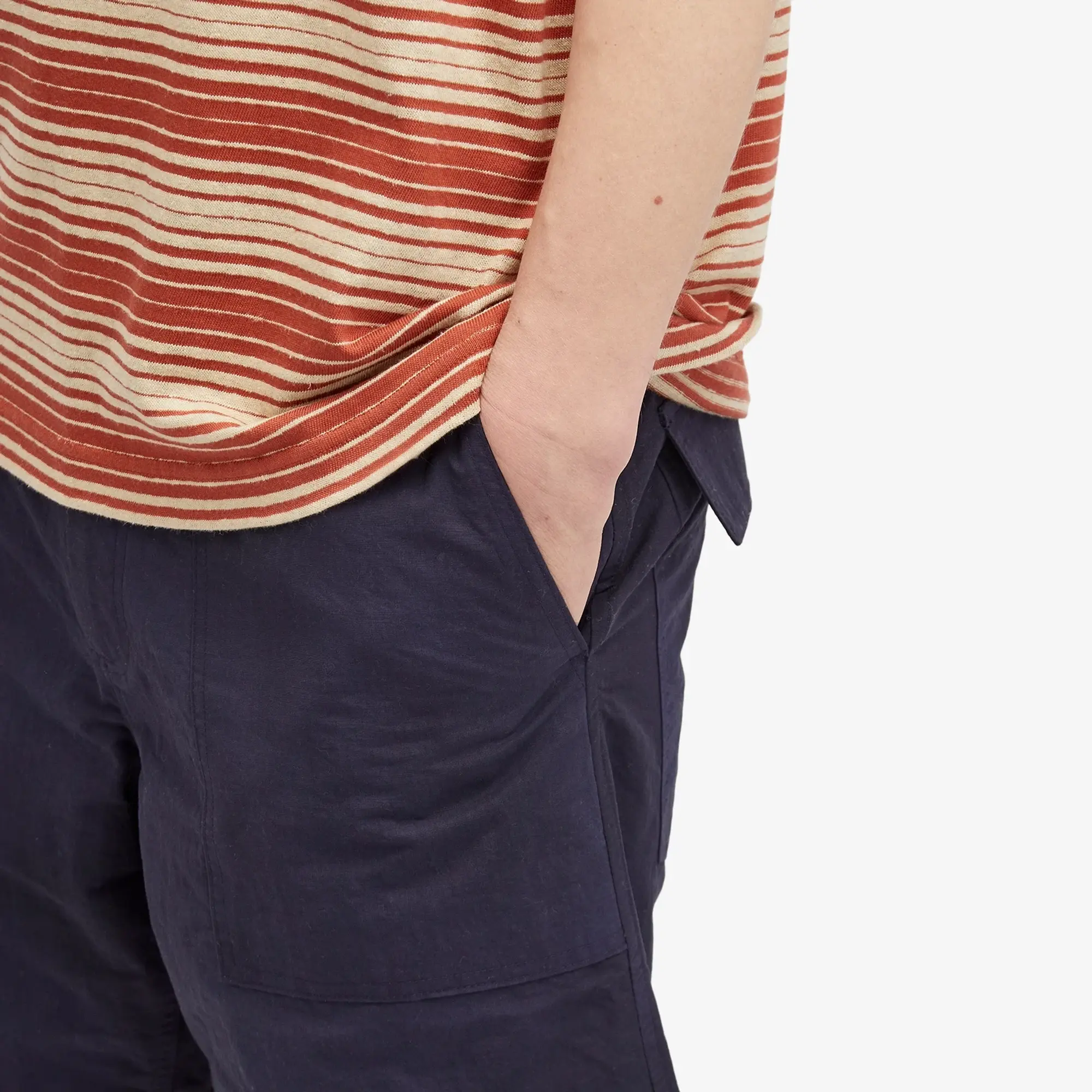 Norse Projects Men's Lukas Relaxed Wave Dye Shorts Dark Navy