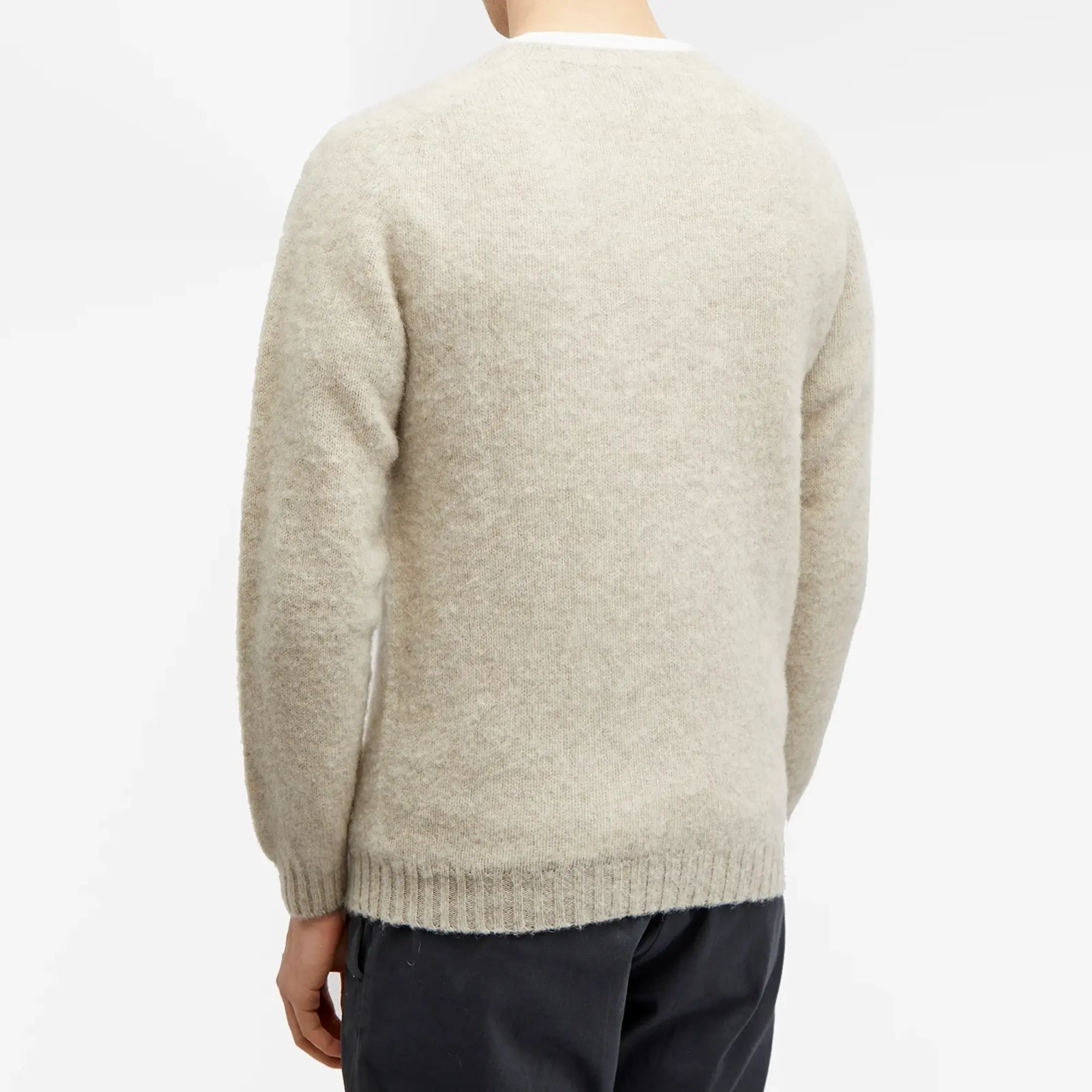 Norse Projects Men's Birnir Brushed Lambswool Crew Jumper Oatmeal