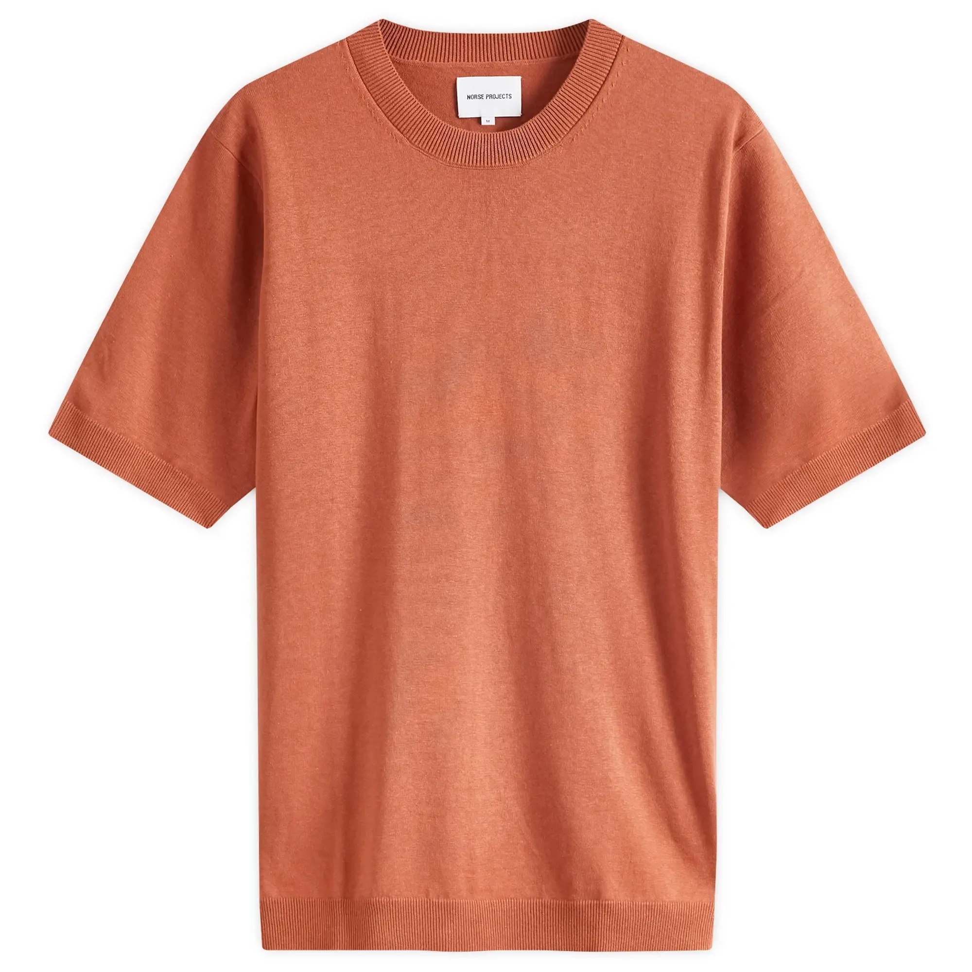 Norse Projects Men's Rhys Knitted T-Shirt Red Clay