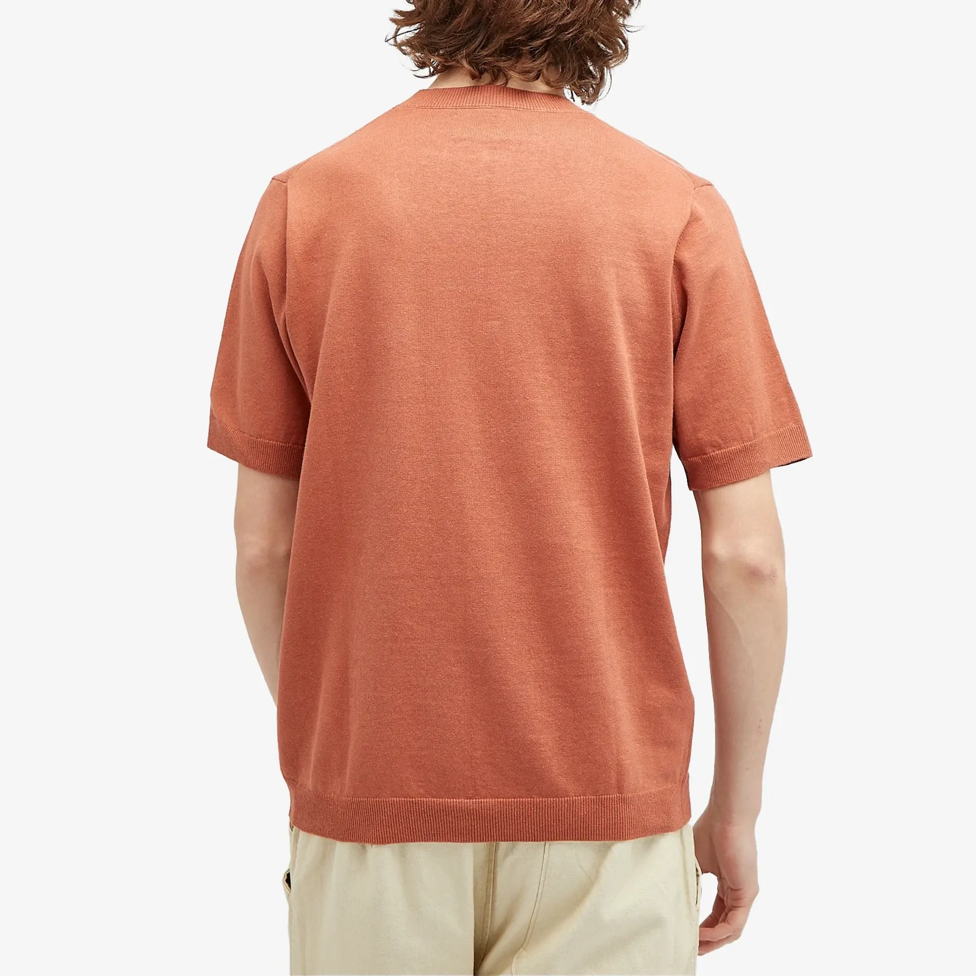 Norse Projects Men's Rhys Knitted T-Shirt Red Clay