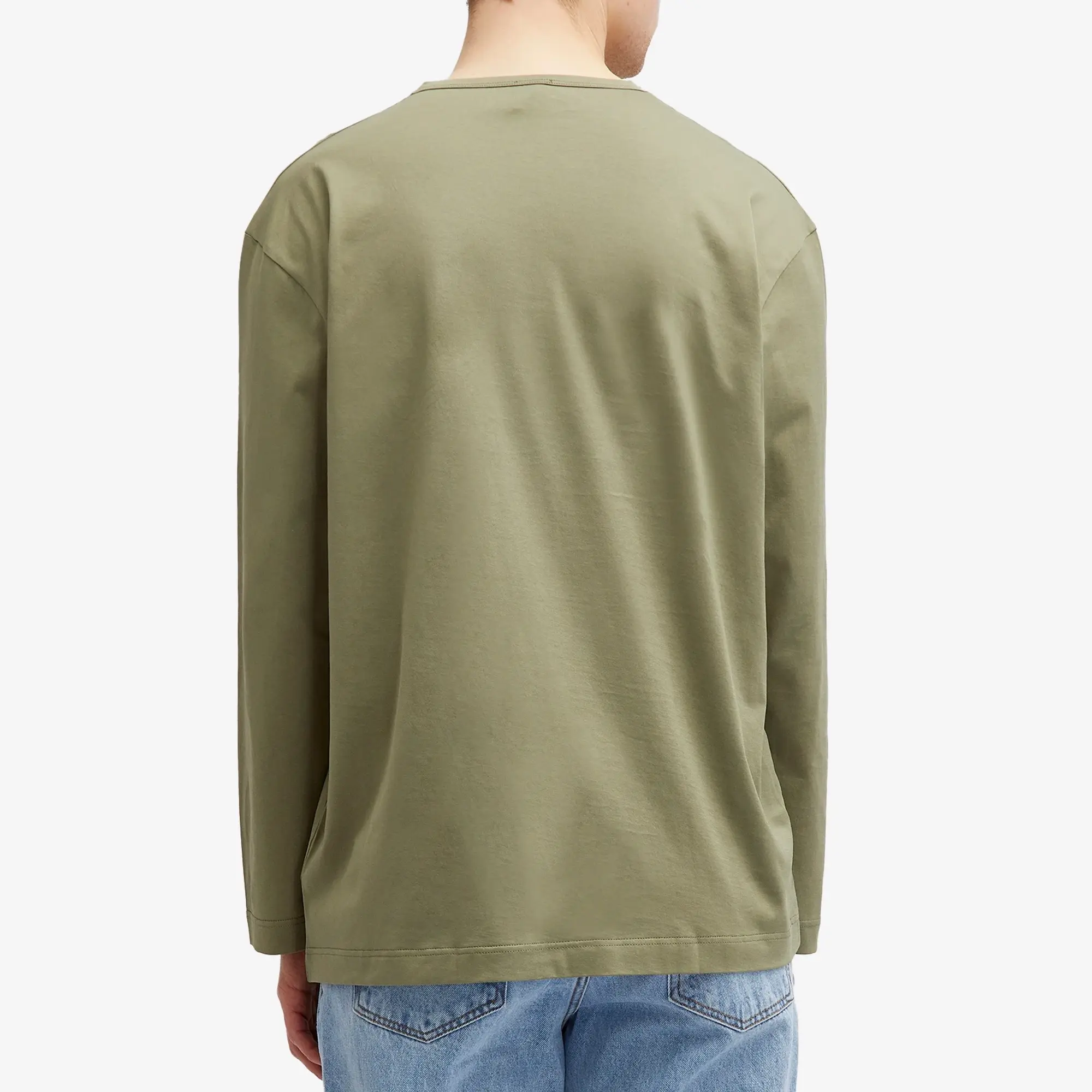 Sunspel Men's x Nigel Cabourn Long Sleeve Pocket T-Shirt Army Green