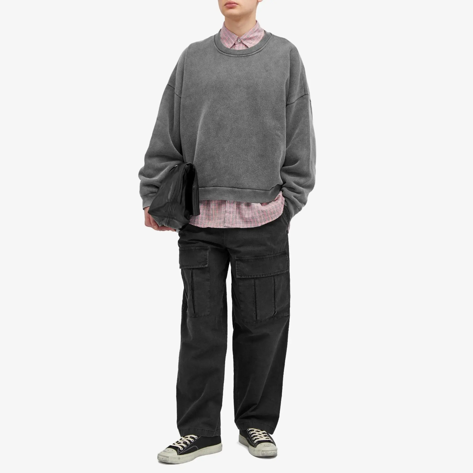 Acne Studios Men's Fester Vintage Crew Sweat Faded Black