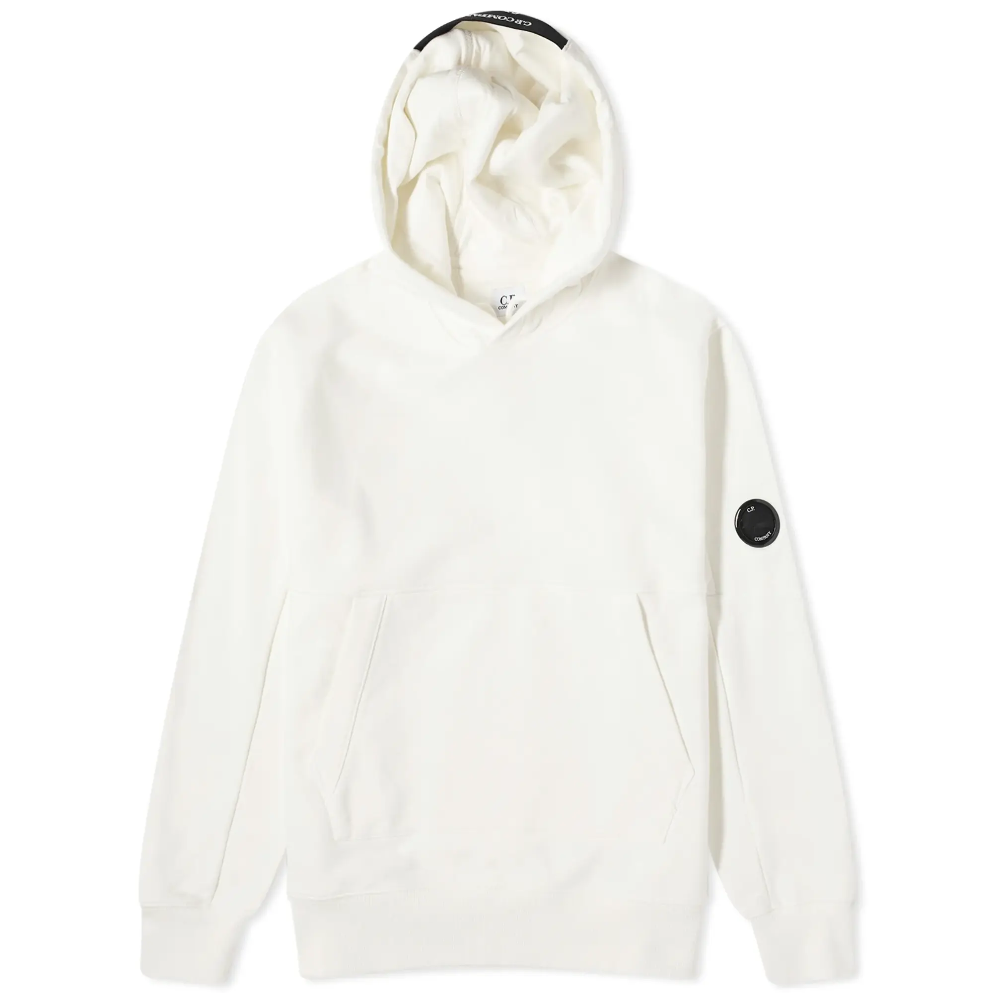 C.P. Company Men's Diagonal Raised Fleece Hoodie Gauze White