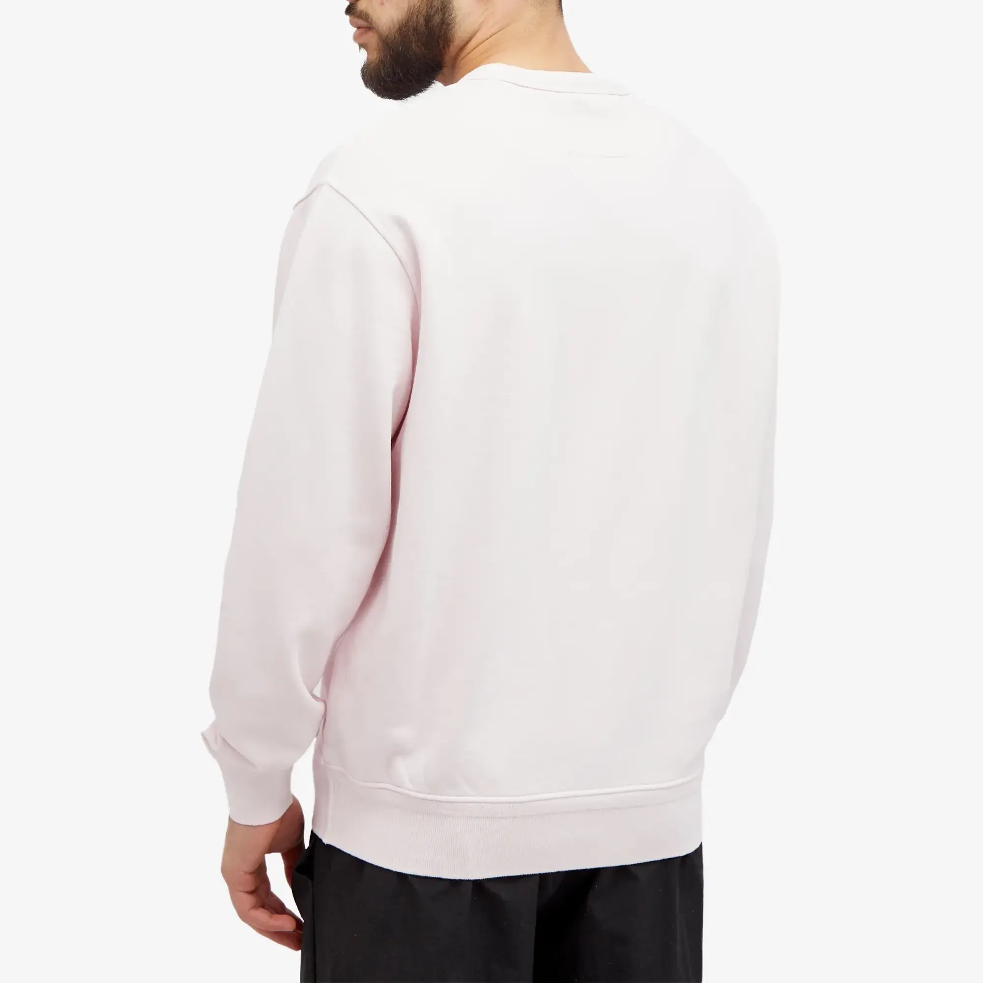 C.P. Company Men's Cotton Diagonal Fleece Logo Sweatshirt Heavenly Pink