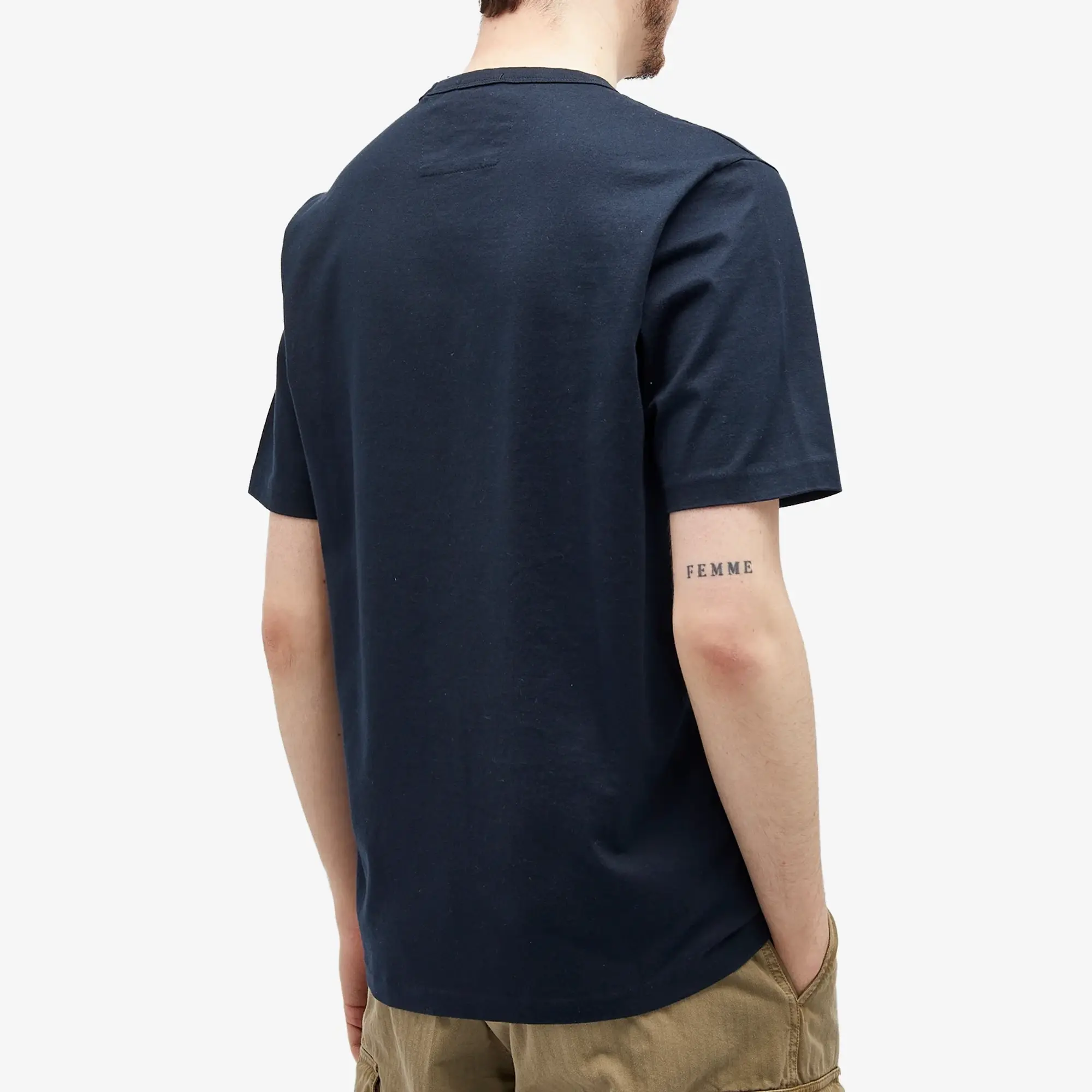 C.P. Company Men's 30/2 Mercerized Jersey Twisted Pocket T-Shirt Total Eclipse