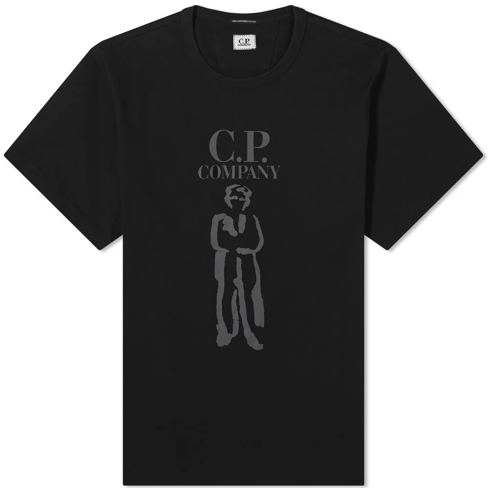 C.P. Company Men's 30/2 Mercerized Jersey Twisted British Sailor T Black