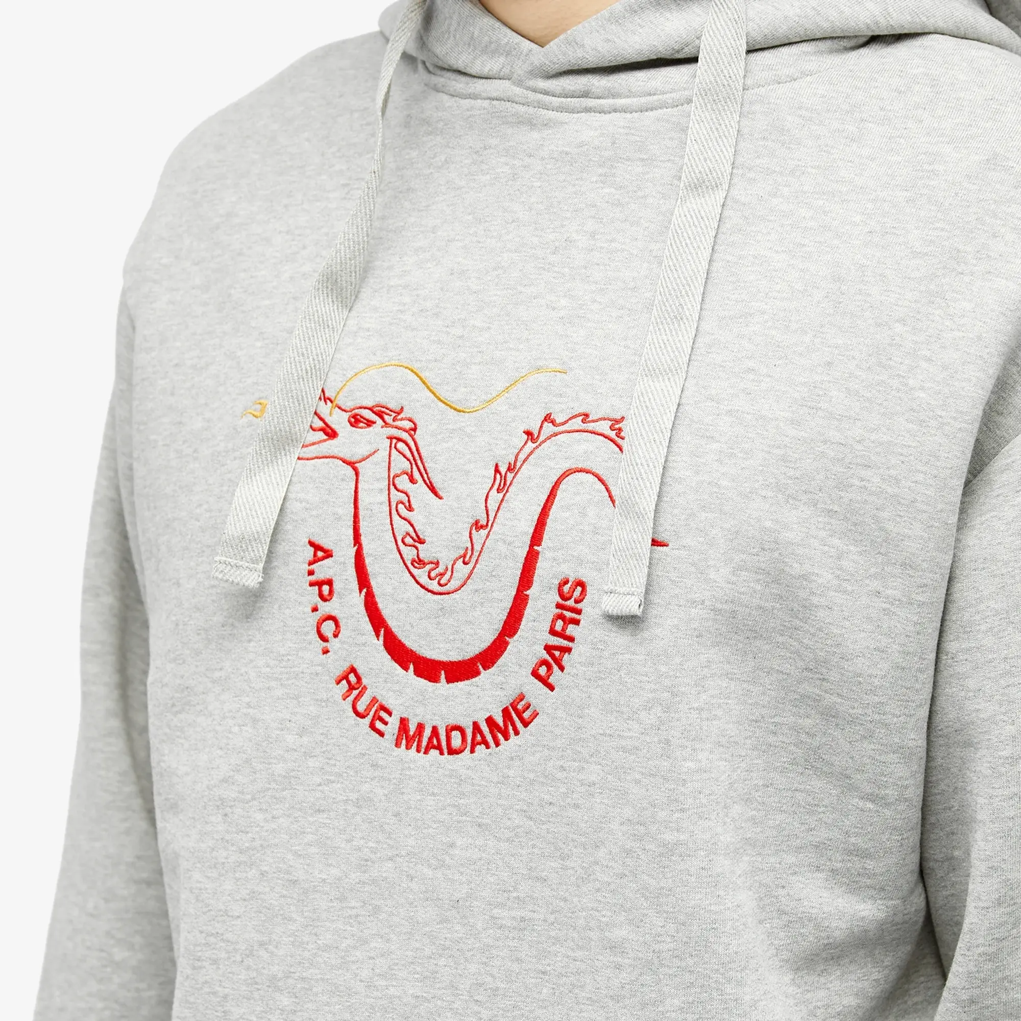 A.P.C. Men's CNY Luck Hoodie Heather Grey