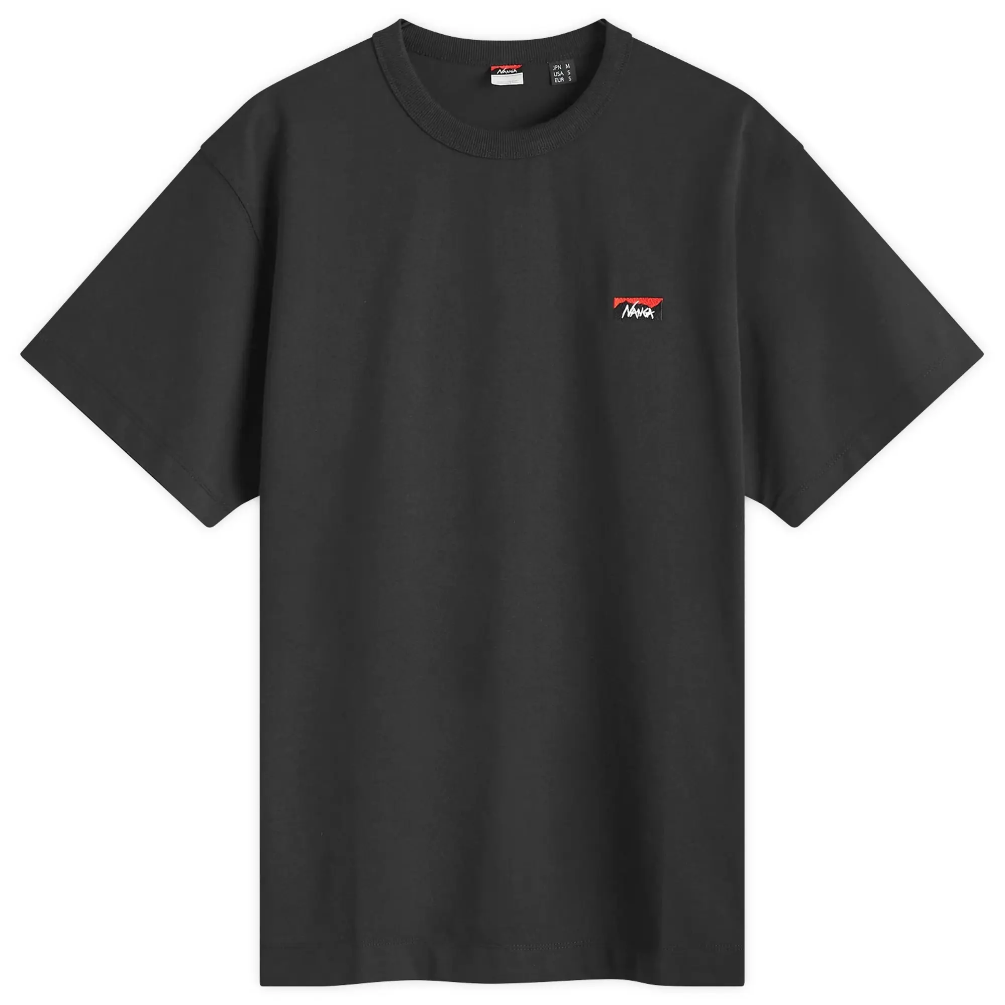 Nanga Men's Eco Hybrid Box Logo Embroidered T-Shirt Black