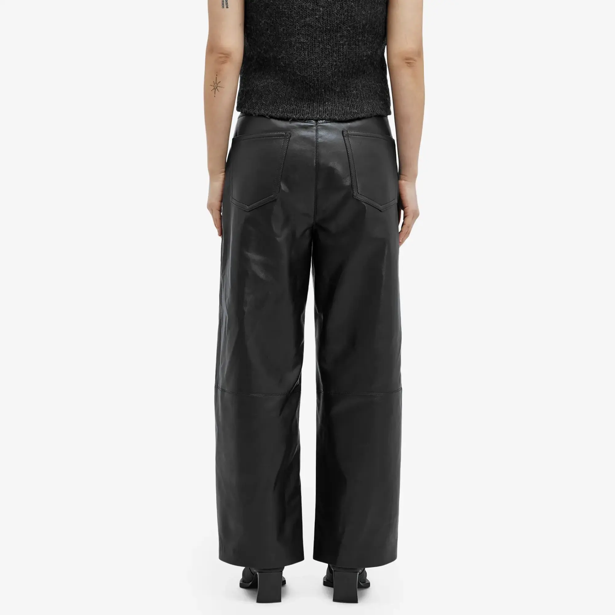 Nanushka Women's Sanna Leather Look Trousers Black