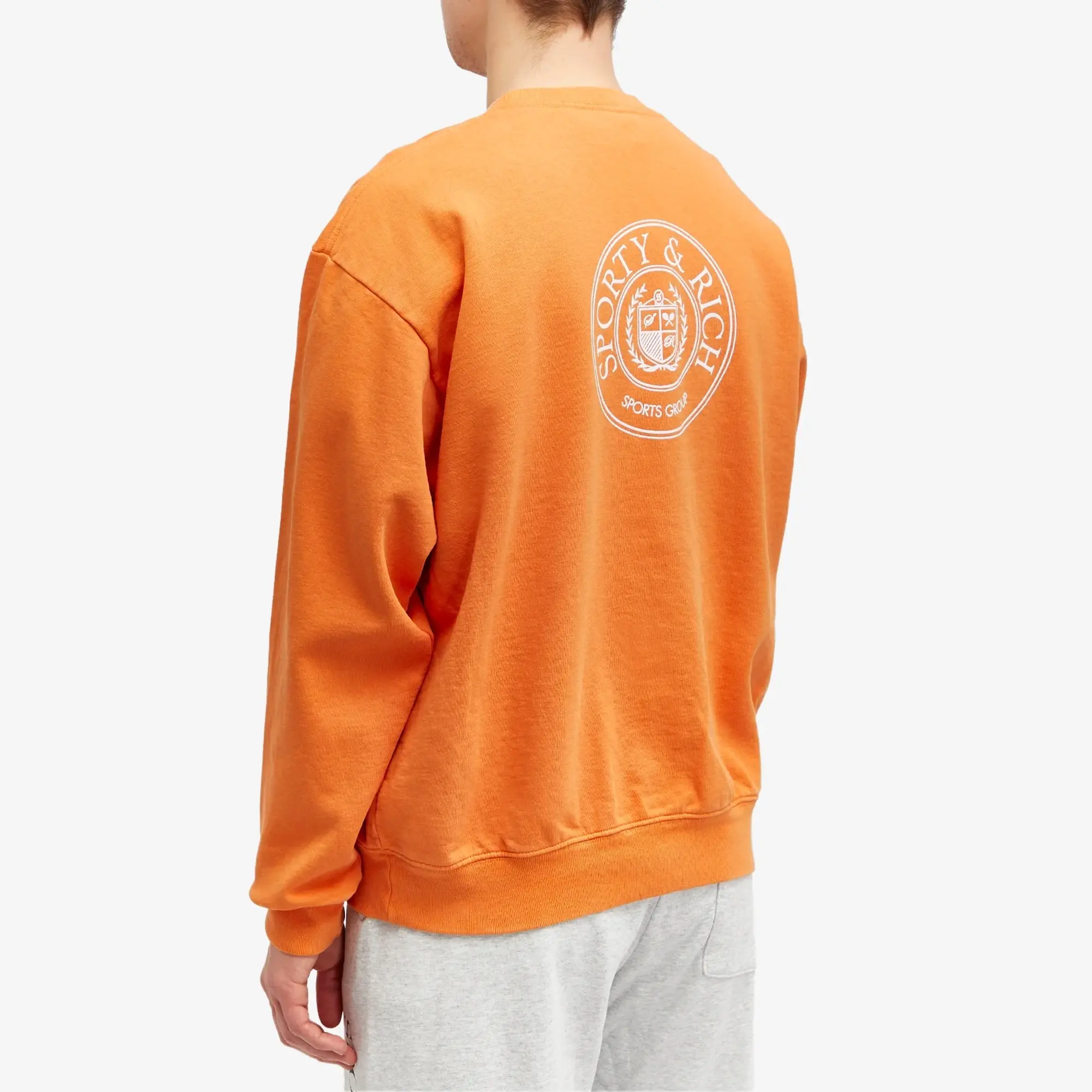 Sporty & Rich Men's Conneticut Crest Crew Sweat Squash
